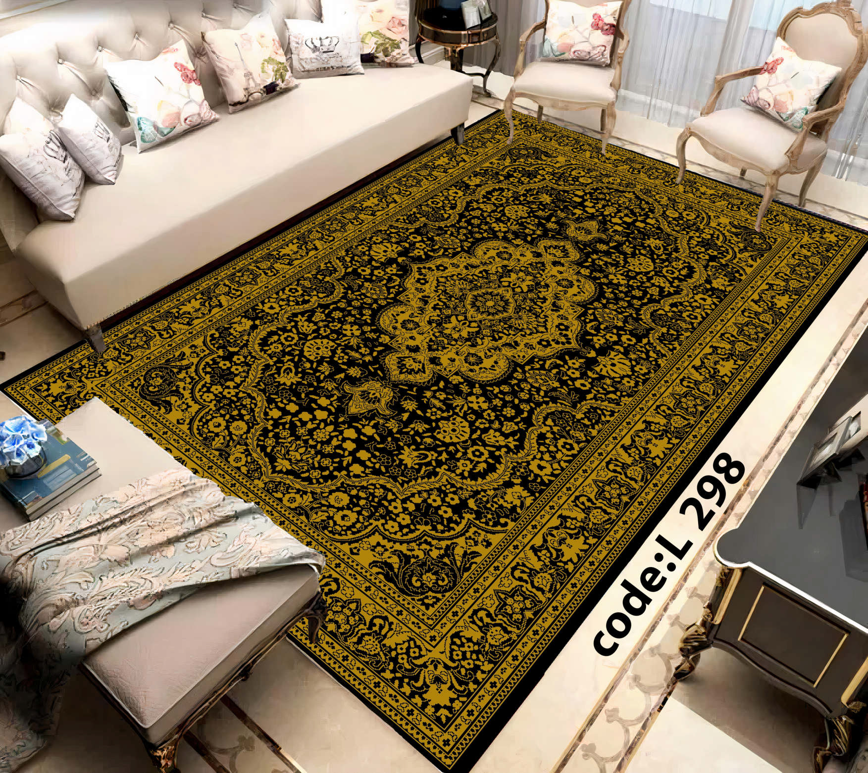 روفرشی کشدار (کاور فرش) و فرشینه و پادری کالای خواب متین کد L 298