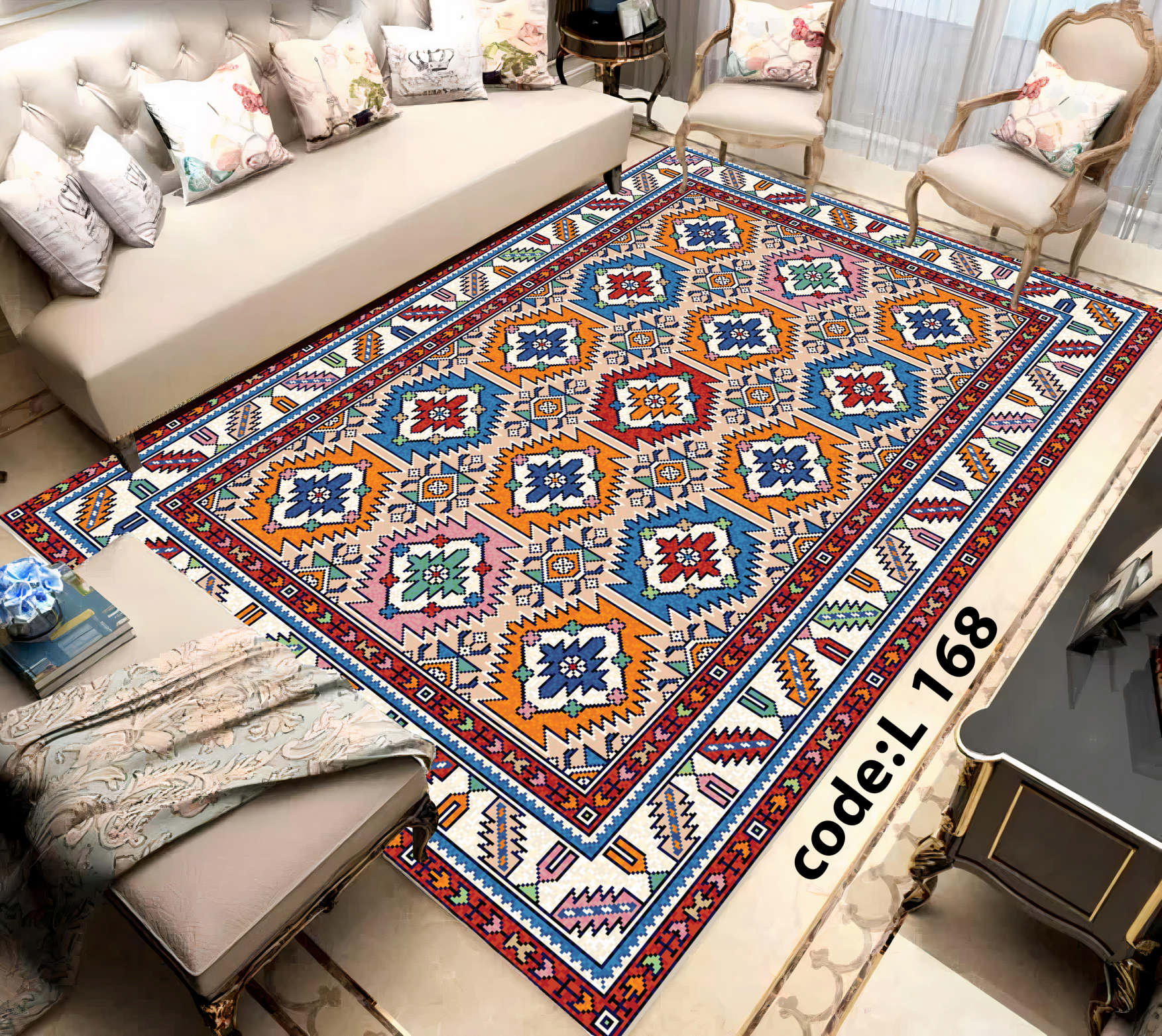 روفرشی کشدار (کاور فرش) و فرشینه و پادری کالای خواب متین کد L 168