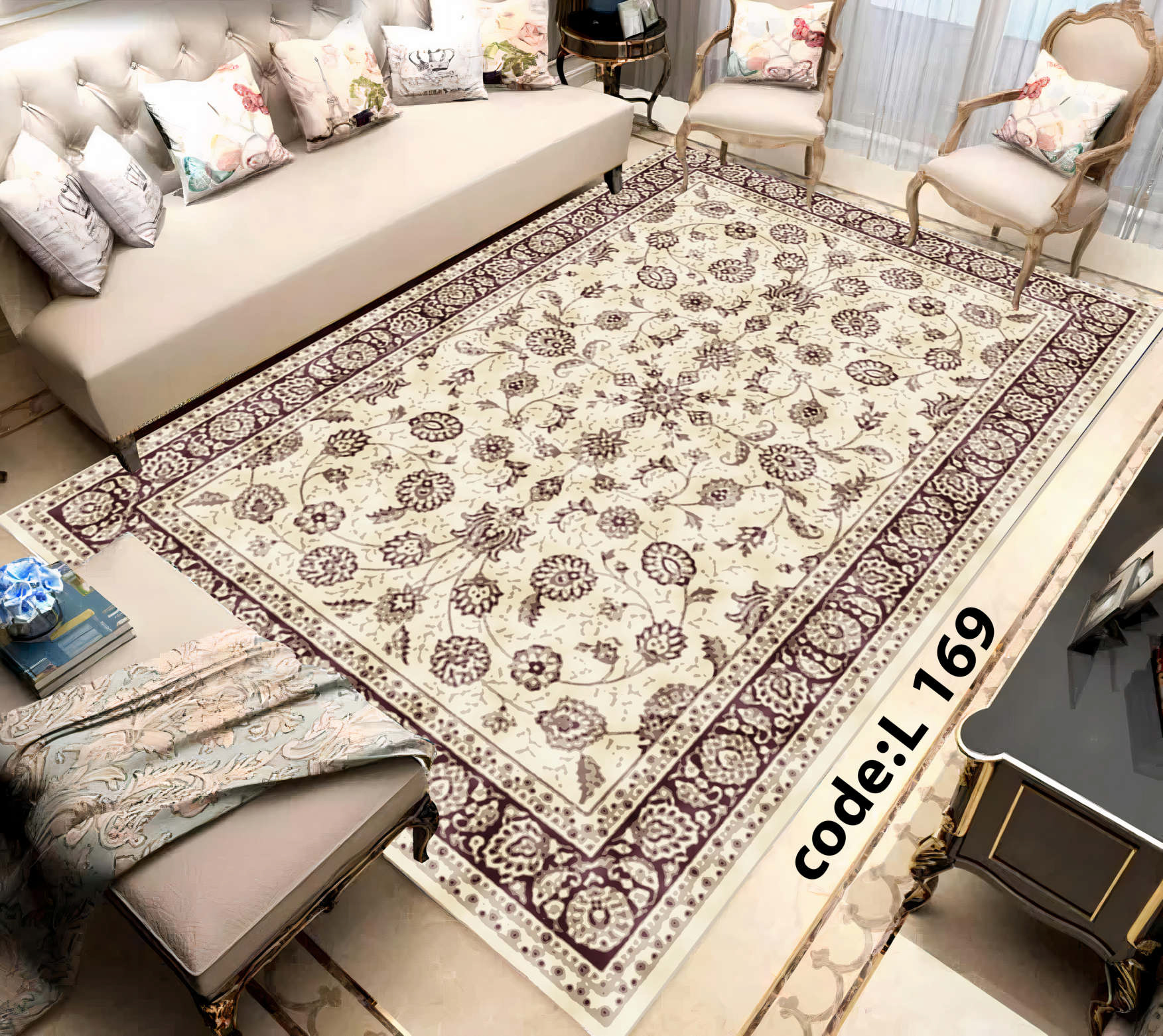 روفرشی کشدار (کاور فرش) و فرشینه و پادری کالای خواب متین کد L 169