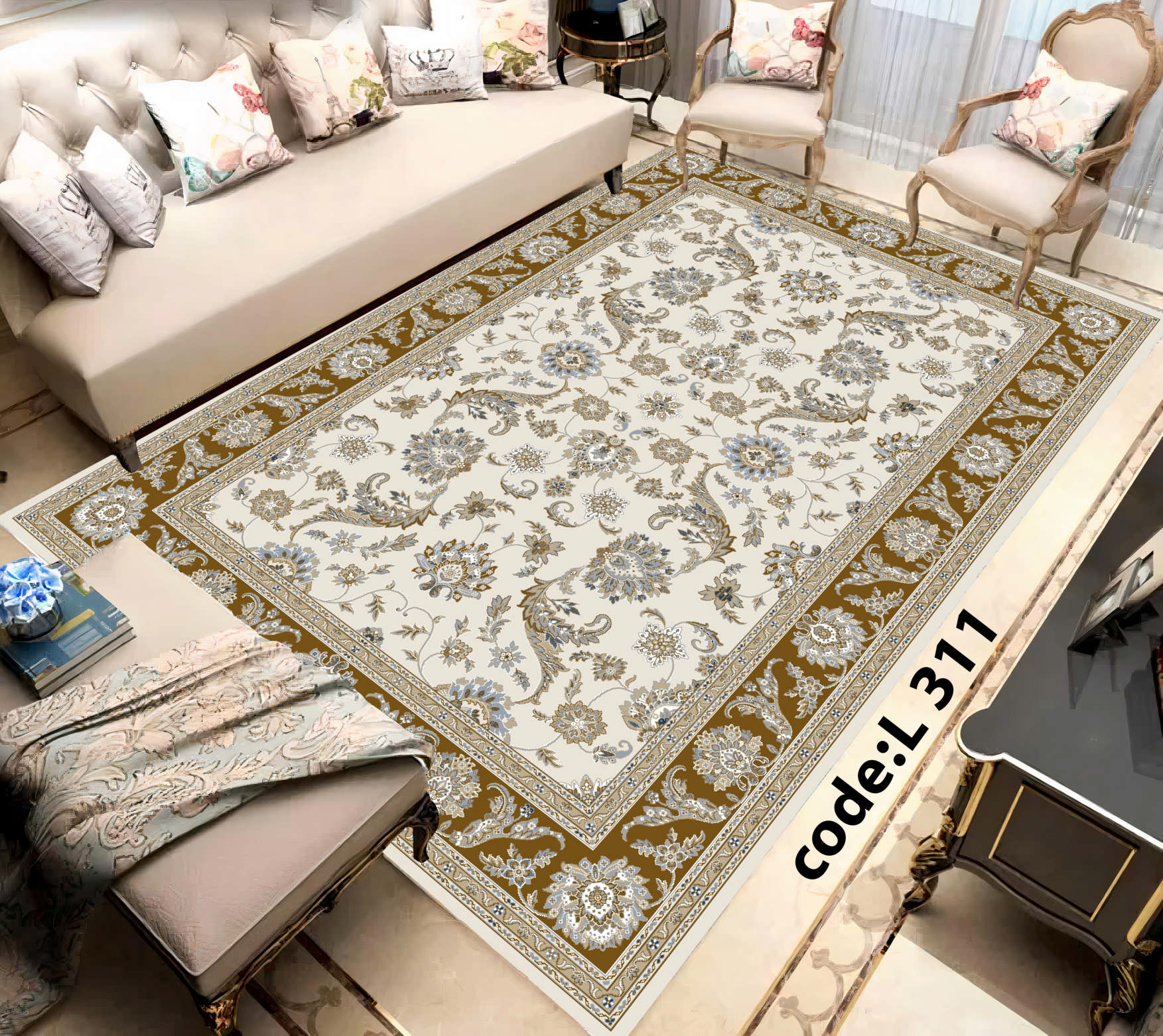 روفرشی کشدار (کاور فرش) و فرشینه و پادری کالای خواب متین کد L 311