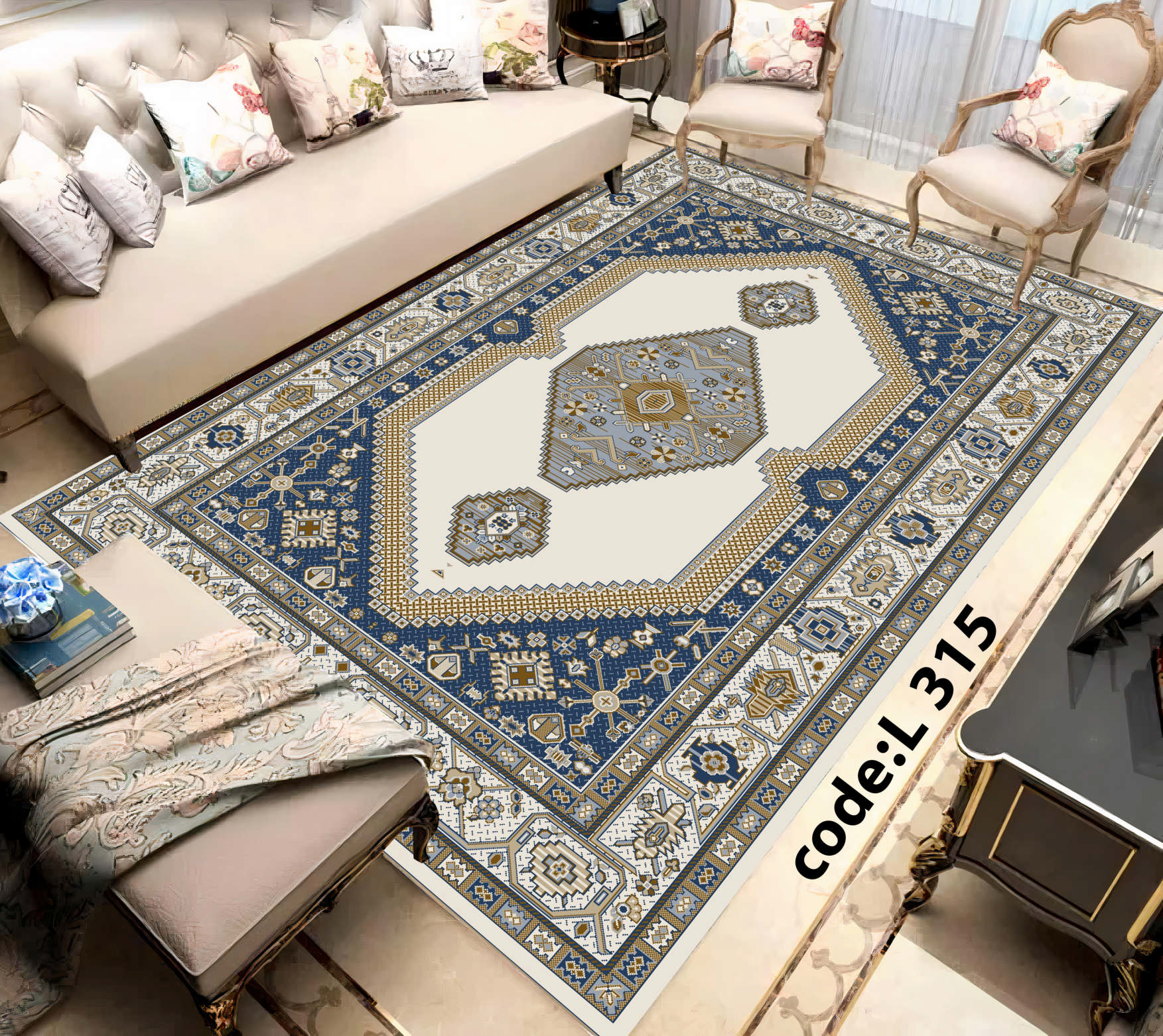 روفرشی کشدار (کاور فرش) و فرشینه و پادری کالای خواب متین کد L 315