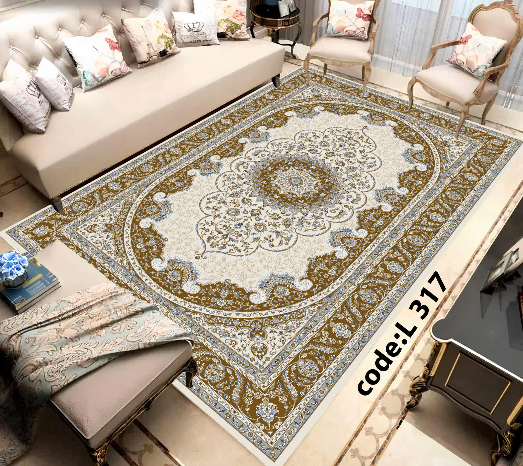 روفرشی کشدار (کاور فرش) و فرشینه و پادری کالای خواب متین کد L 317