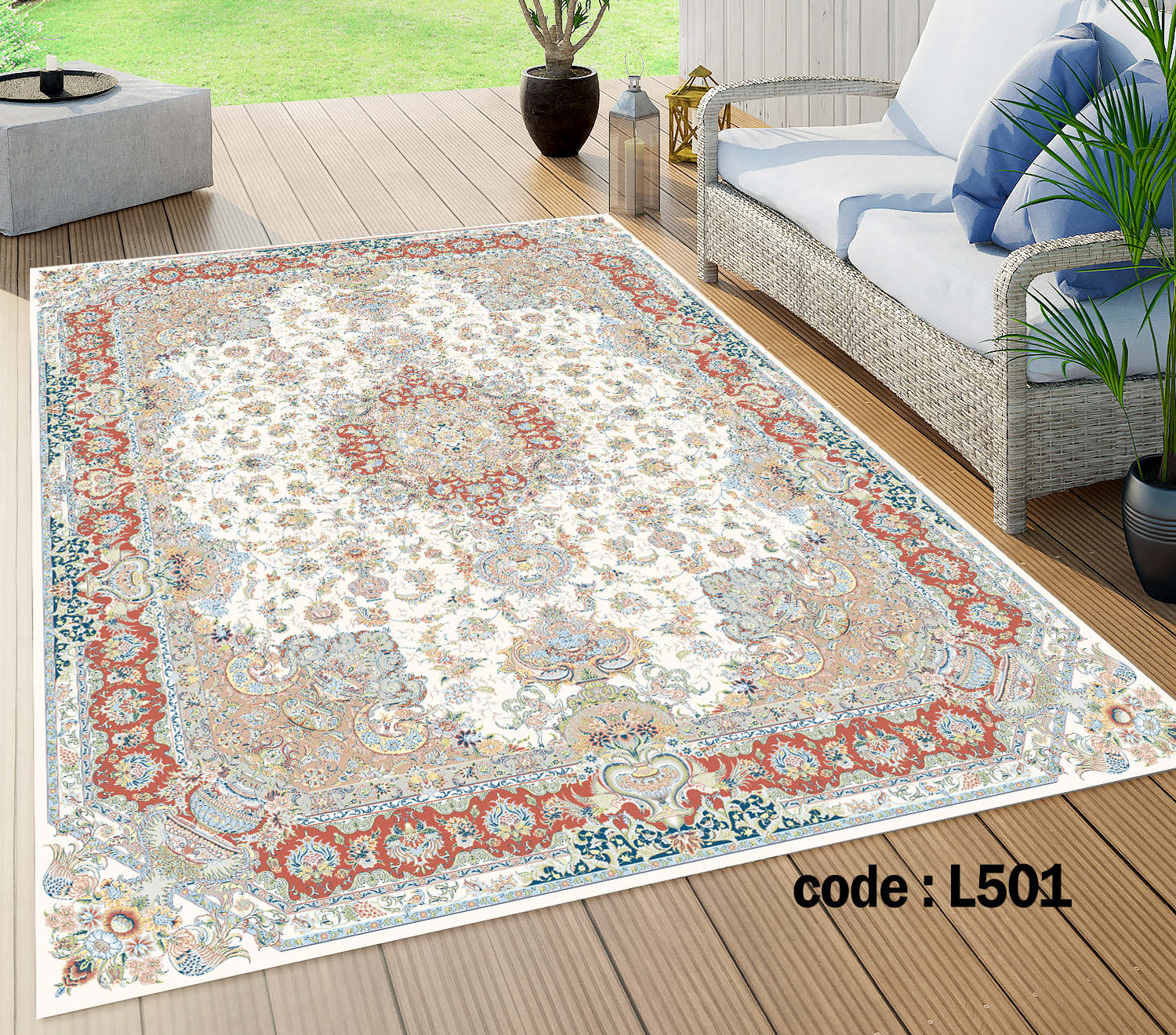 روفرشی کشدار (کاور فرش) و فرشینه و پادری کالای خواب متین کد L 501