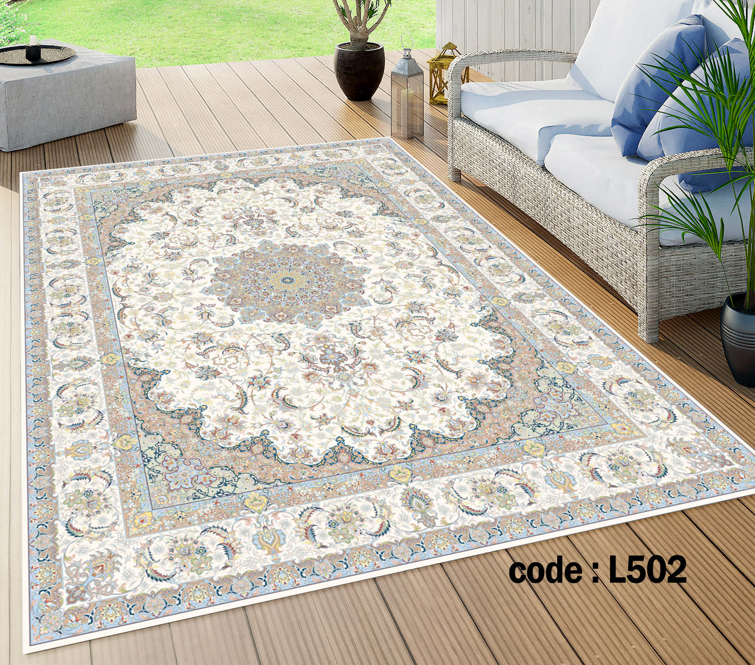 روفرشی کشدار (کاور فرش) و فرشینه و پادری کالای خواب متین کد L 502