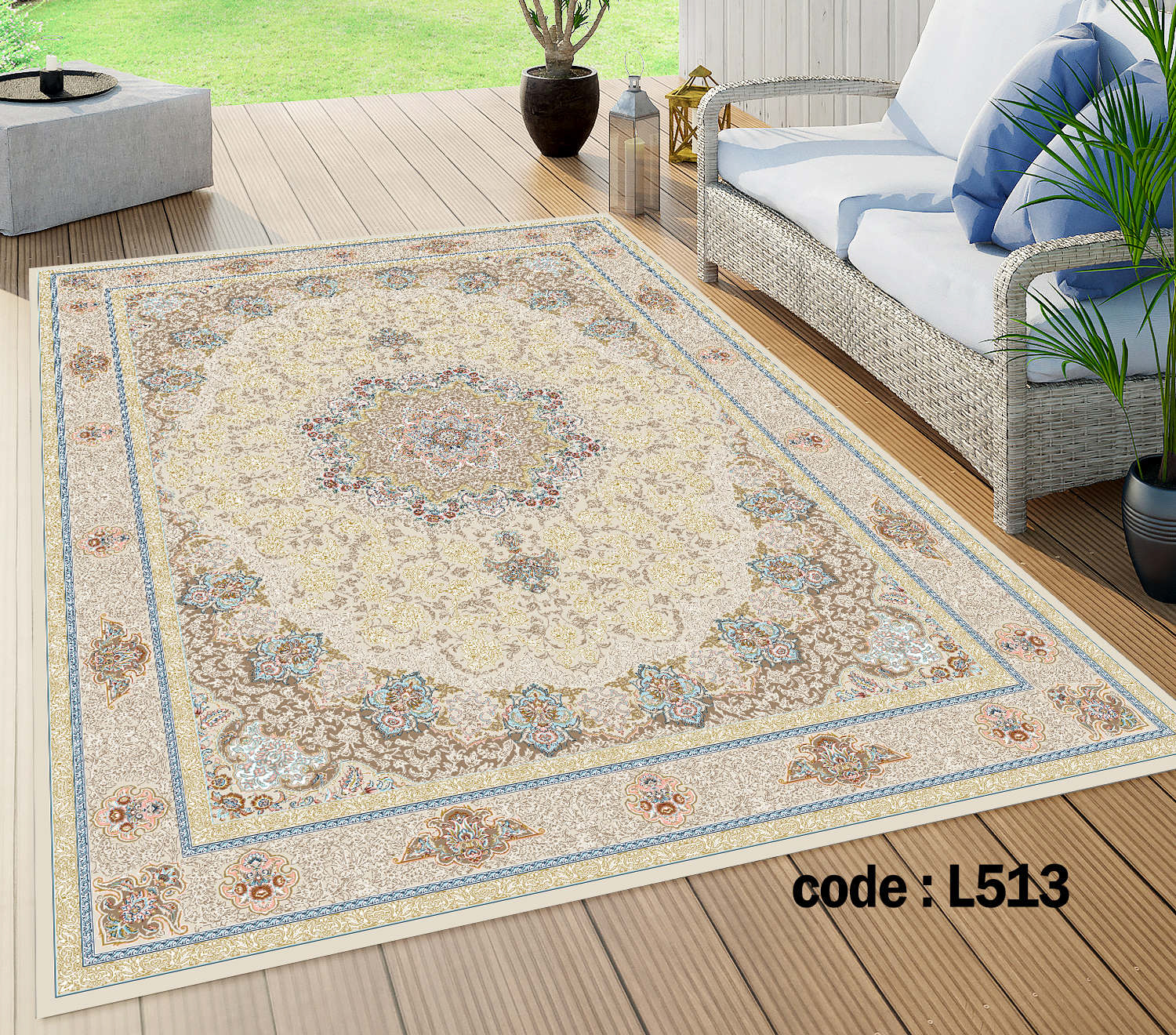 روفرشی کشدار (کاور فرش) و فرشینه و پادری کالای خواب متین کد L 513
