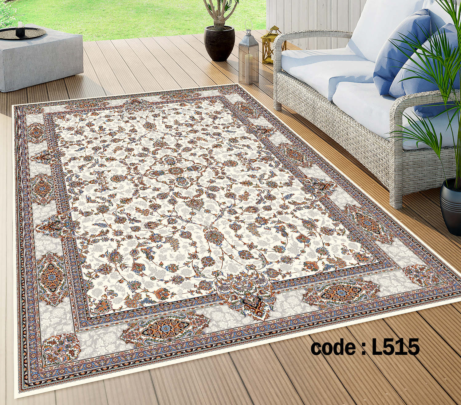روفرشی کشدار (کاور فرش) و فرشینه و پادری کالای خواب متین کد L 515
