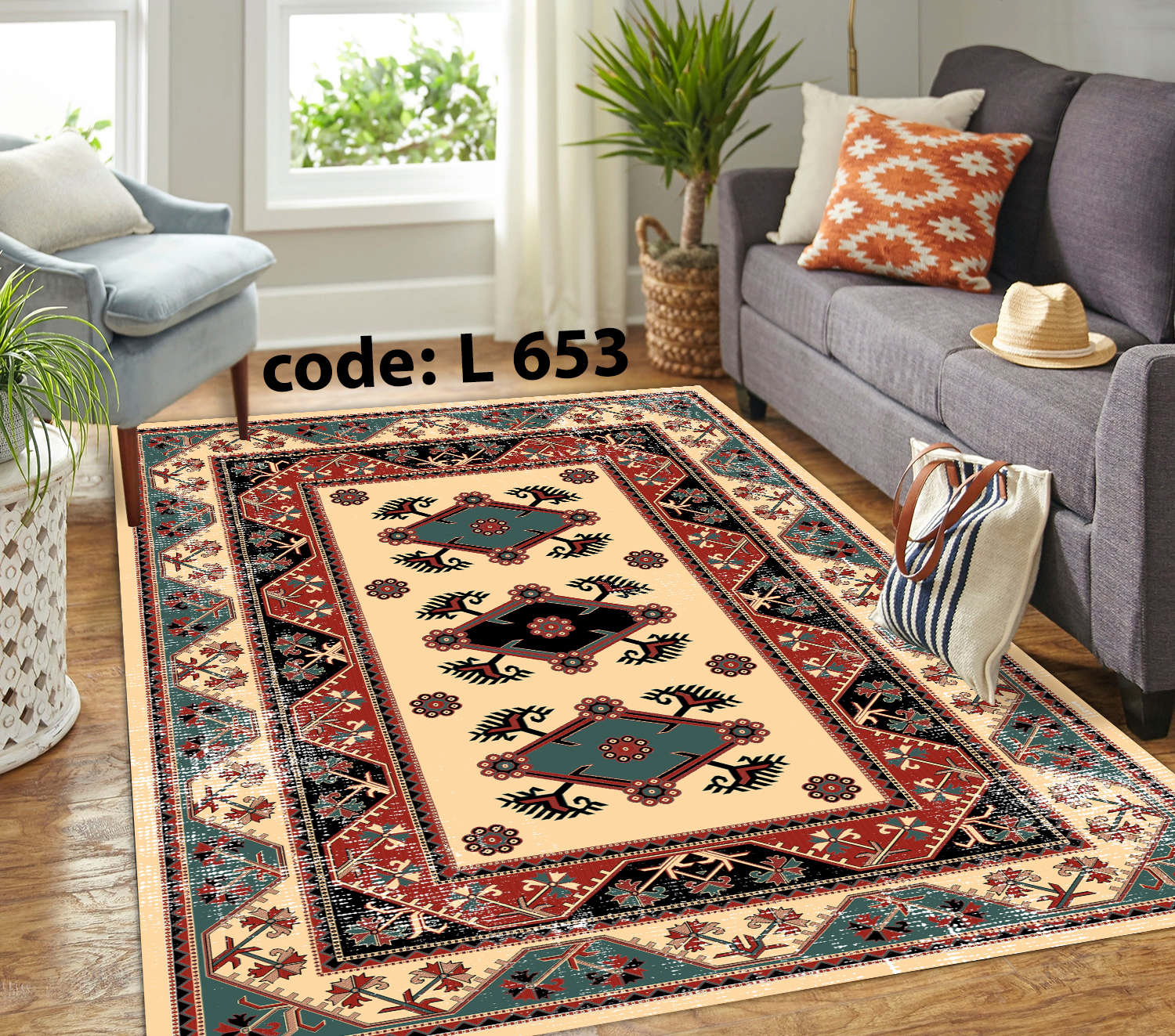 روفرشی کشدار (کاور فرش) و فرشینه و پادری کالای خواب متین کد L 653