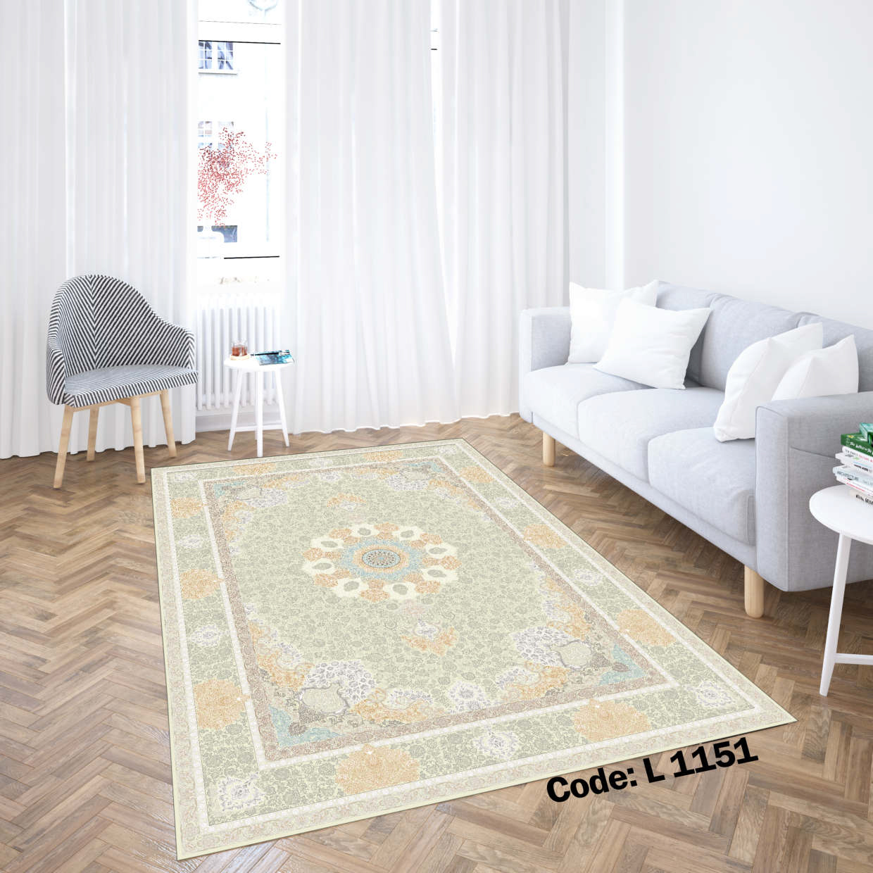 روفرشی کشدار (کاور فرش) و فرشینه و پادری کالای خواب متین کد L 1151