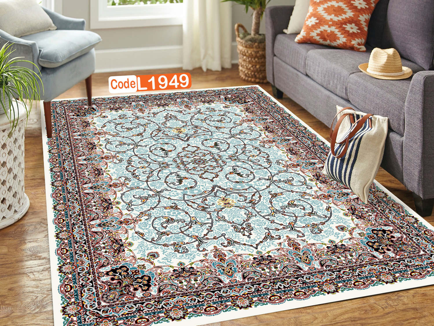 روفرشی کشدار (کاور فرش) و فرشینه و پادری کالای خواب متین کد L 1949