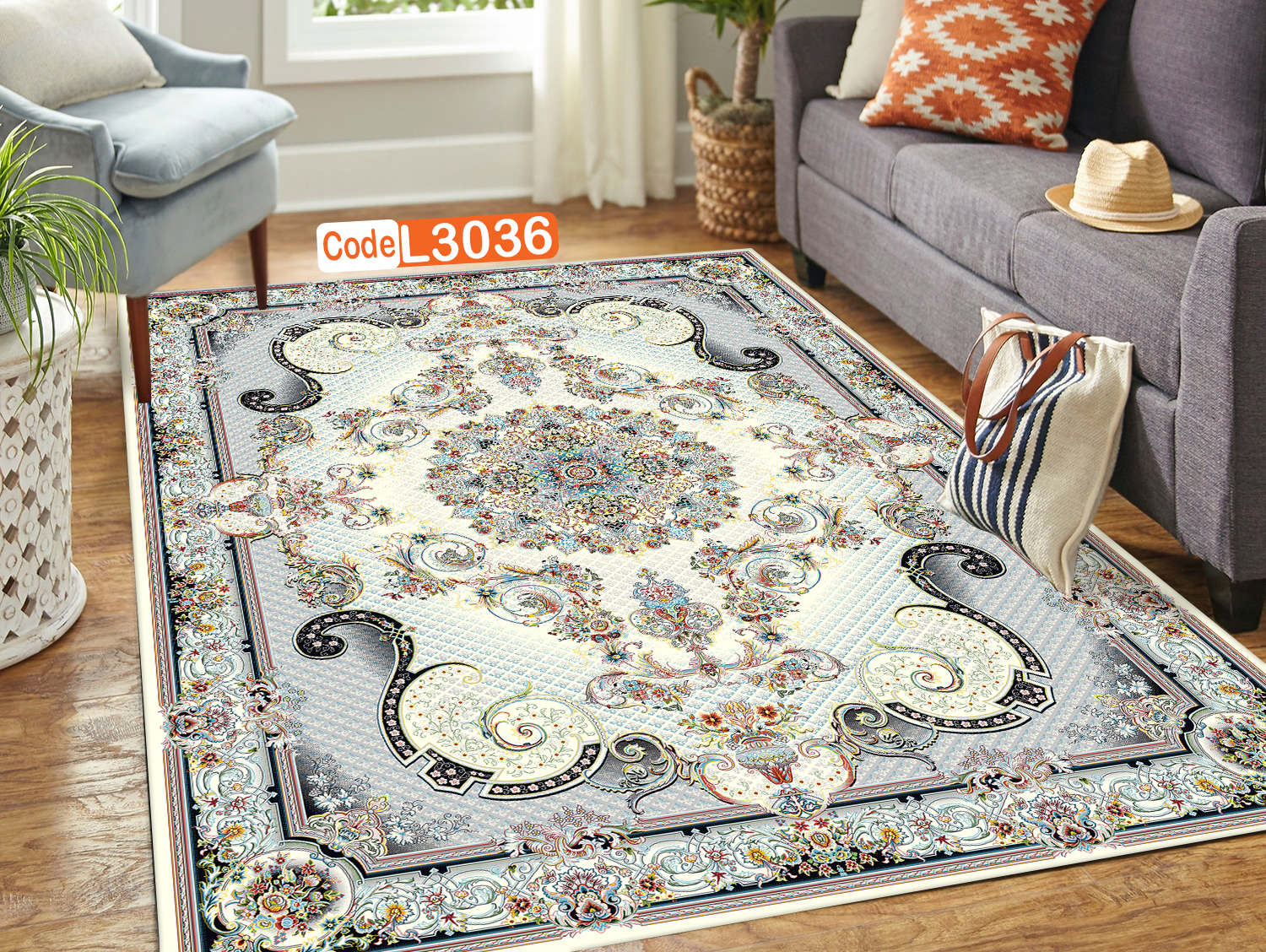 روفرشی کشدار (کاور فرش) و فرشینه و پادری کالای خواب متین کد L 3036