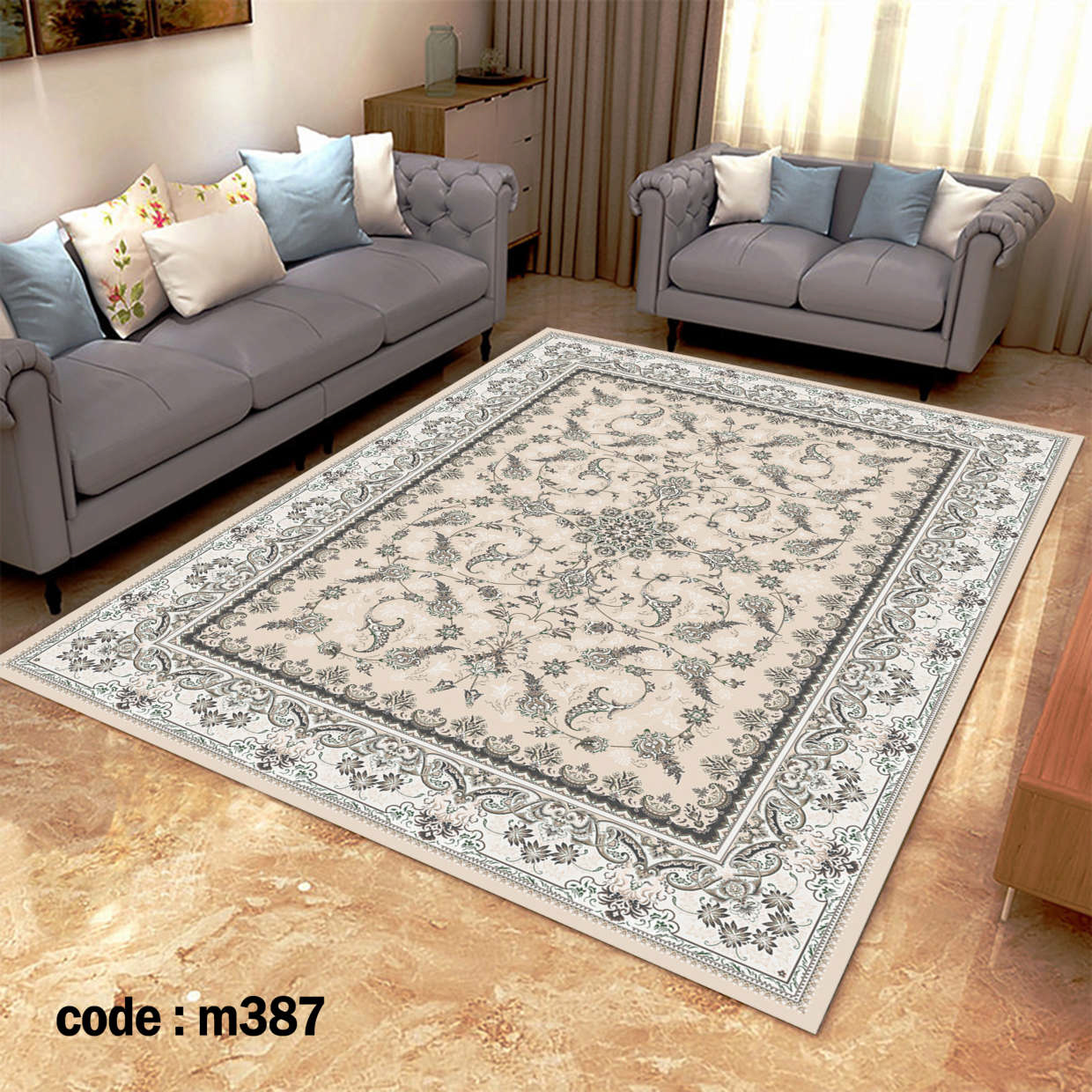 روفرشی کشدار (کاور فرش) و فرشینه و پادری کالای خواب متین کد m 387