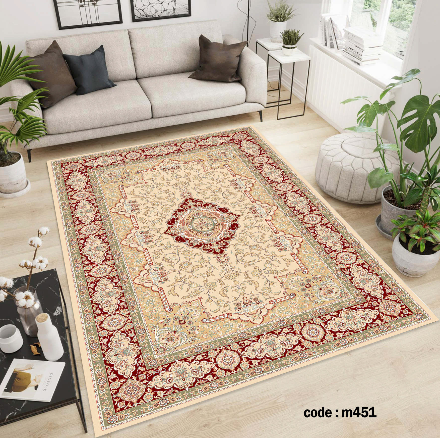 روفرشی کشدار (کاور فرش) و فرشینه و پادری کالای خواب متین کد m 451