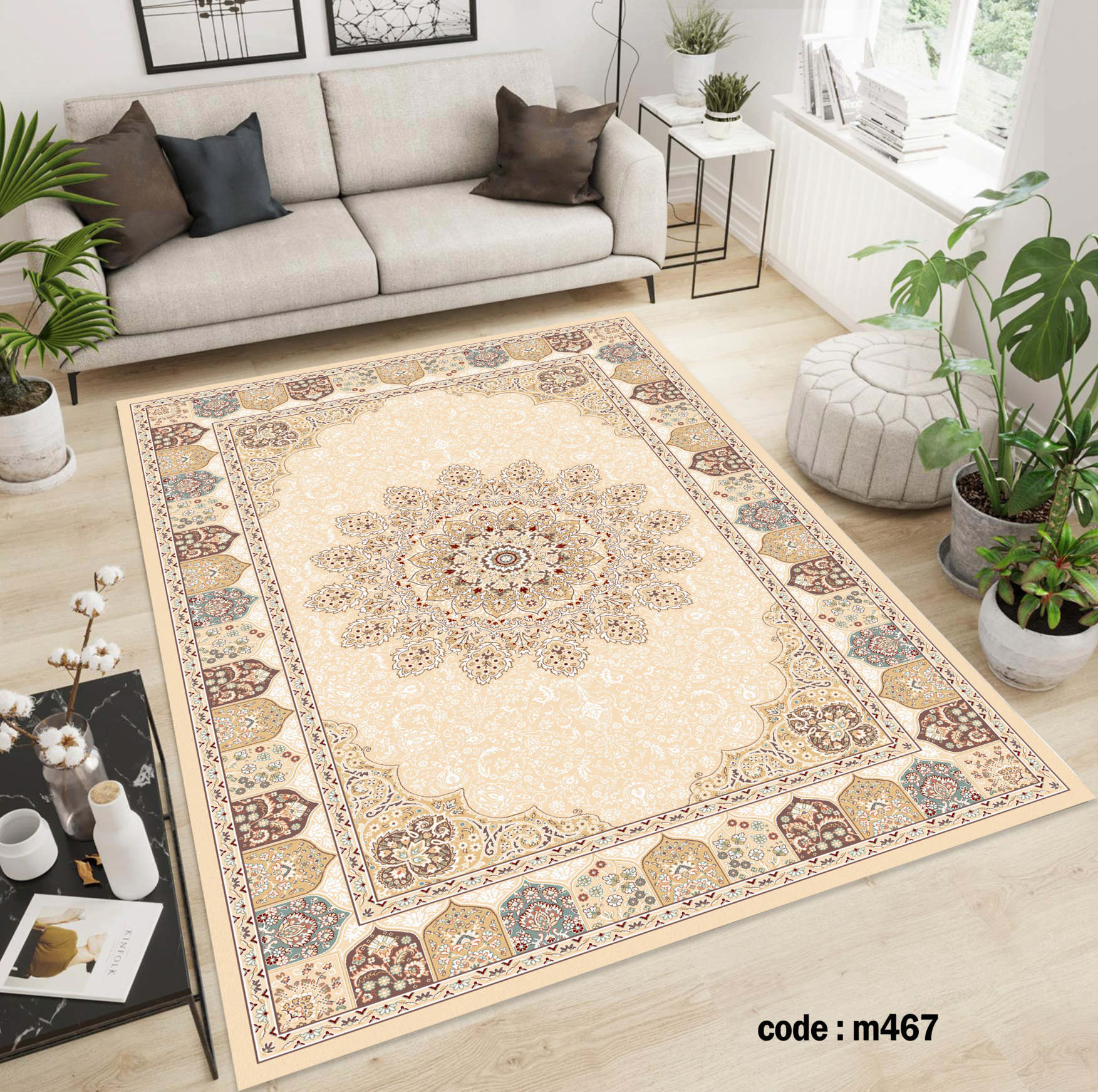 روفرشی کشدار (کاور فرش) و فرشینه و پادری کالای خواب متین کد m 467
