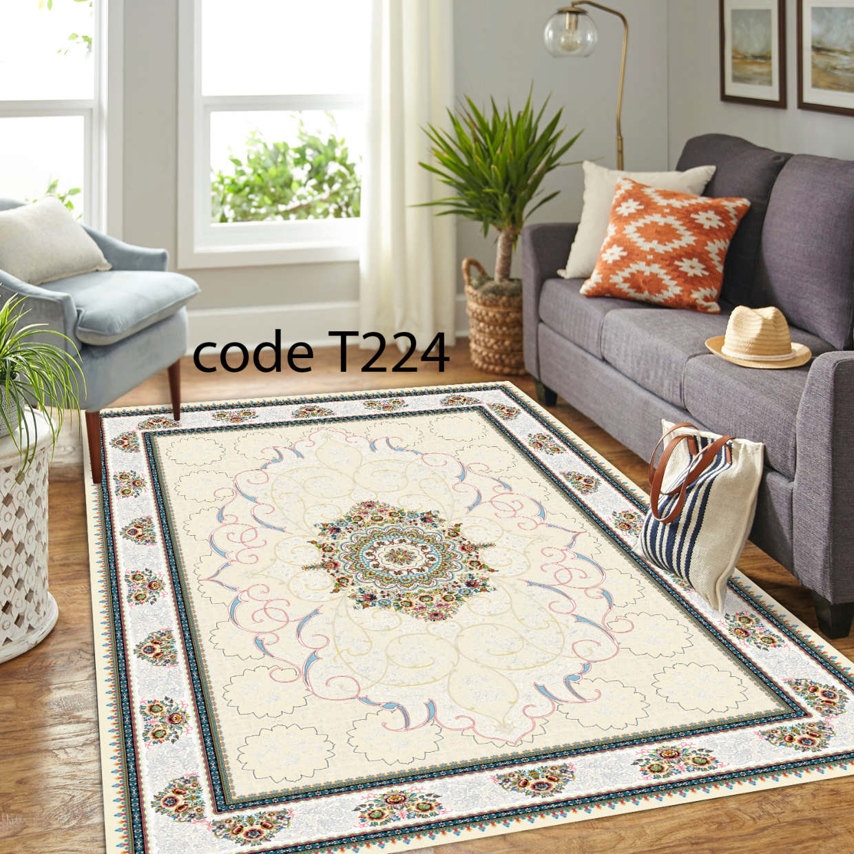 روفرشی کشدار (کاور فرش) و فرشینه و پادری کالای خواب متین کد T 224