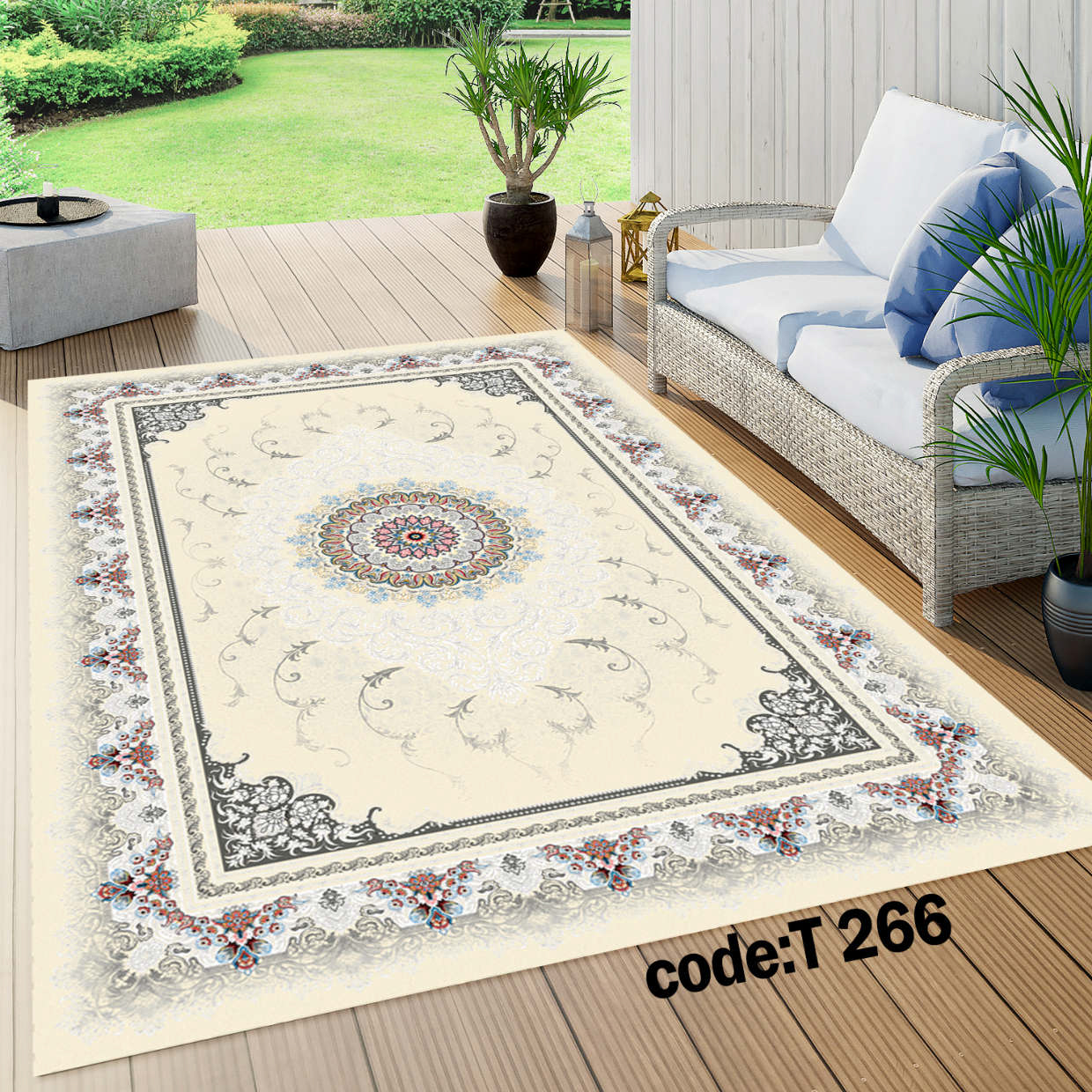 روفرشی کشدار (کاور فرش) و فرشینه و پادری کالای خواب متین کد T 266