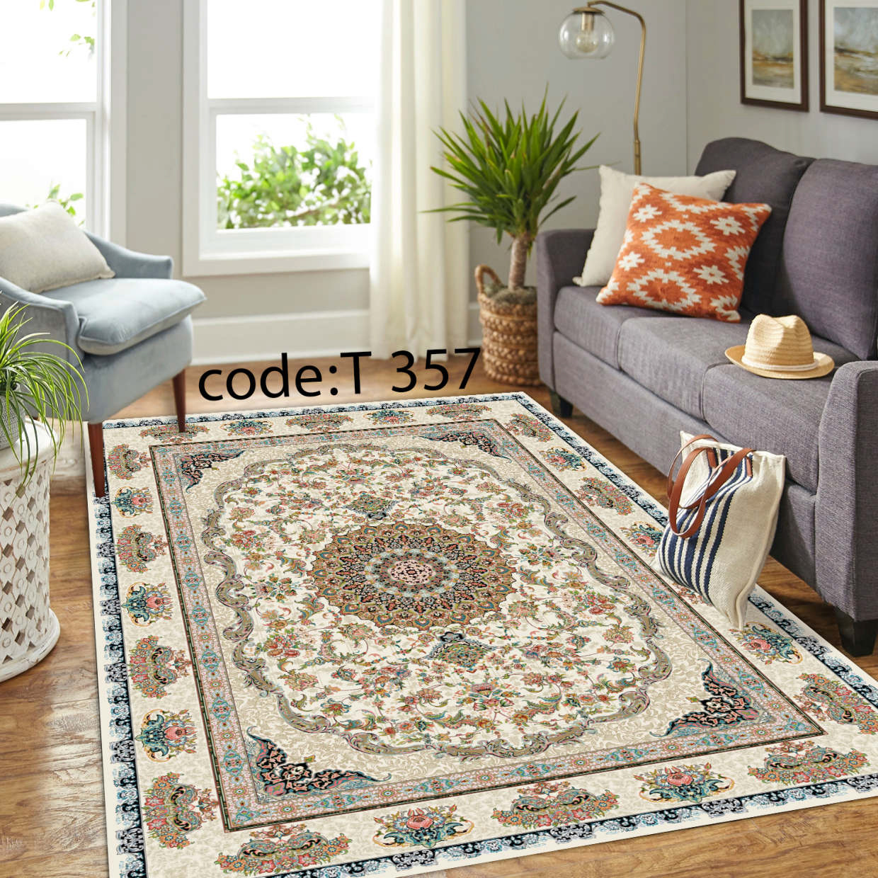 روفرشی کشدار (کاور فرش) و فرشینه و پادری کالای خواب متین کد T 357