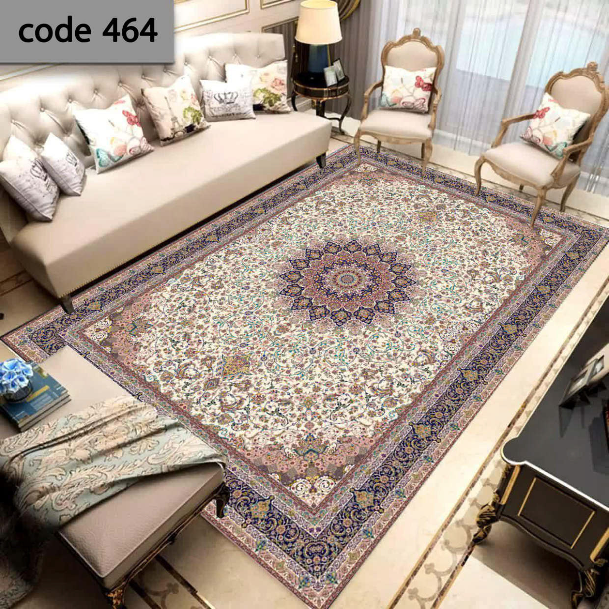 روفرشی کشدار (کاور فرش) و فرشینه و پادری کالای خواب متین کد 464
