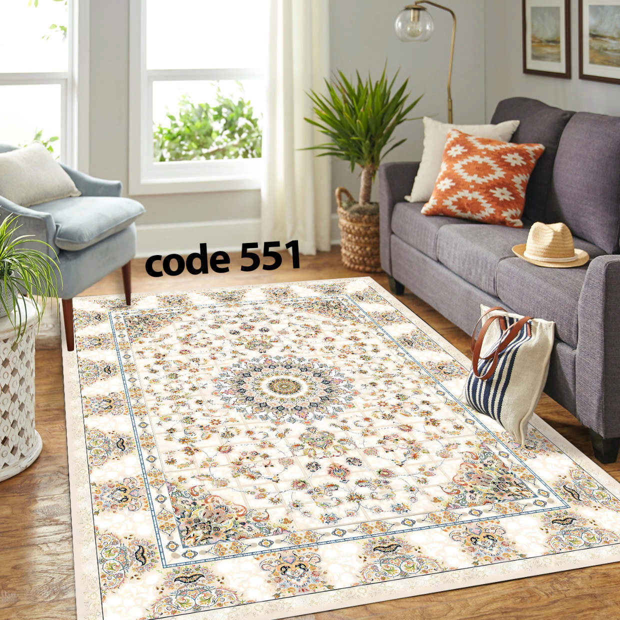 روفرشی کشدار (کاور فرش) و فرشینه و پادری کالای خواب متین کد 551