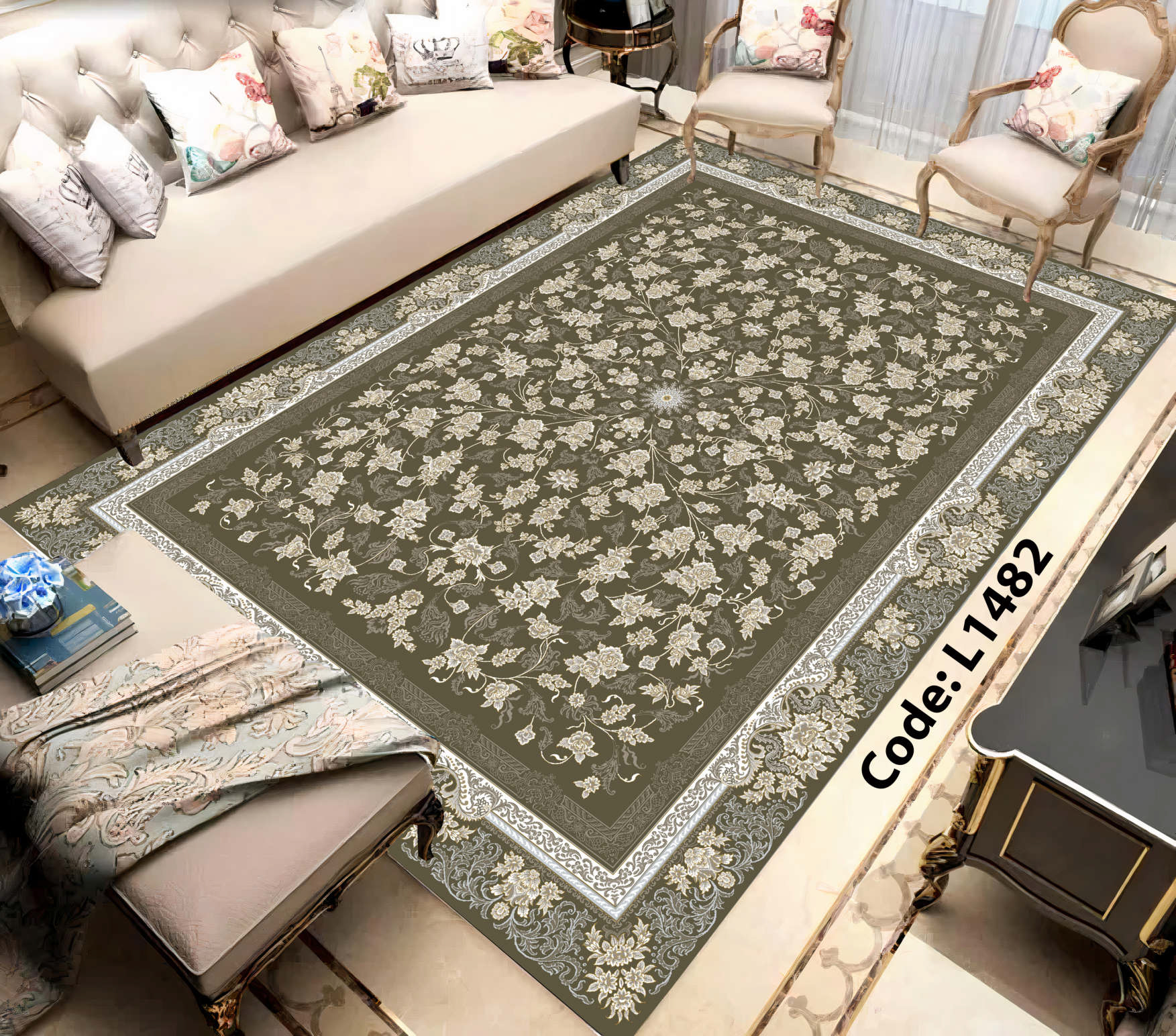 روفرشی کشدار (کاور فرش) و فرشینه و پادری کالای خواب متین کد L 1482