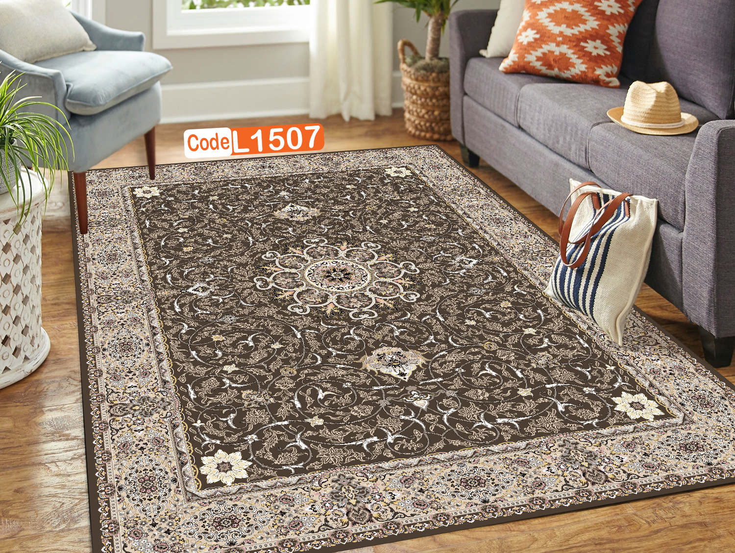 روفرشی کشدار (کاور فرش) و فرشینه و پادری کالای خواب متین کد L 1507