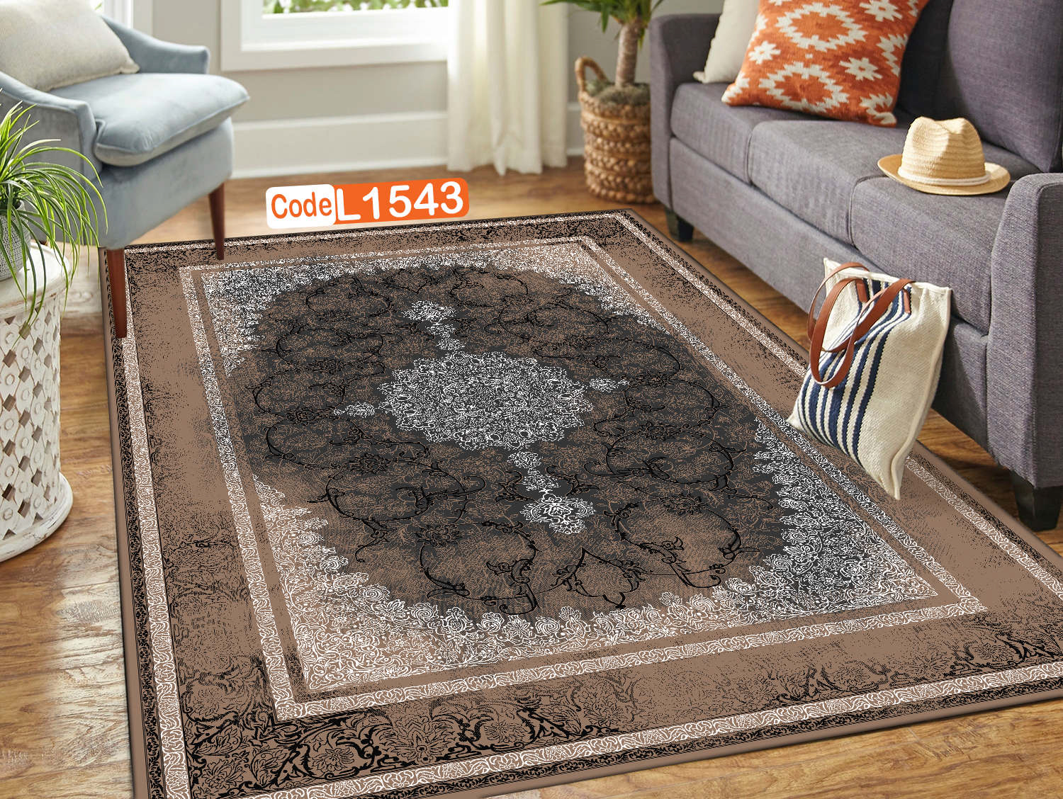 روفرشی کشدار (کاور فرش) و فرشینه و پادری کالای خواب متین کد L 1543
