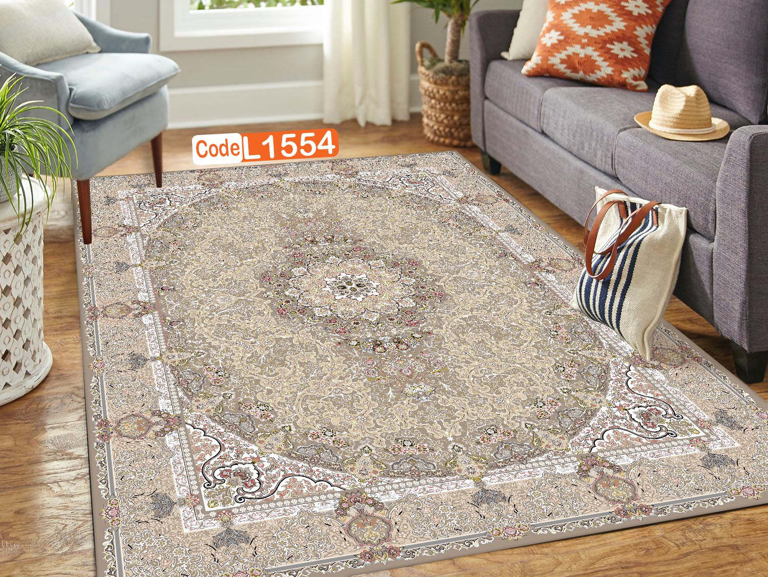 روفرشی کشدار (کاور فرش) و فرشینه و پادری کالای خواب متین کد L 1554