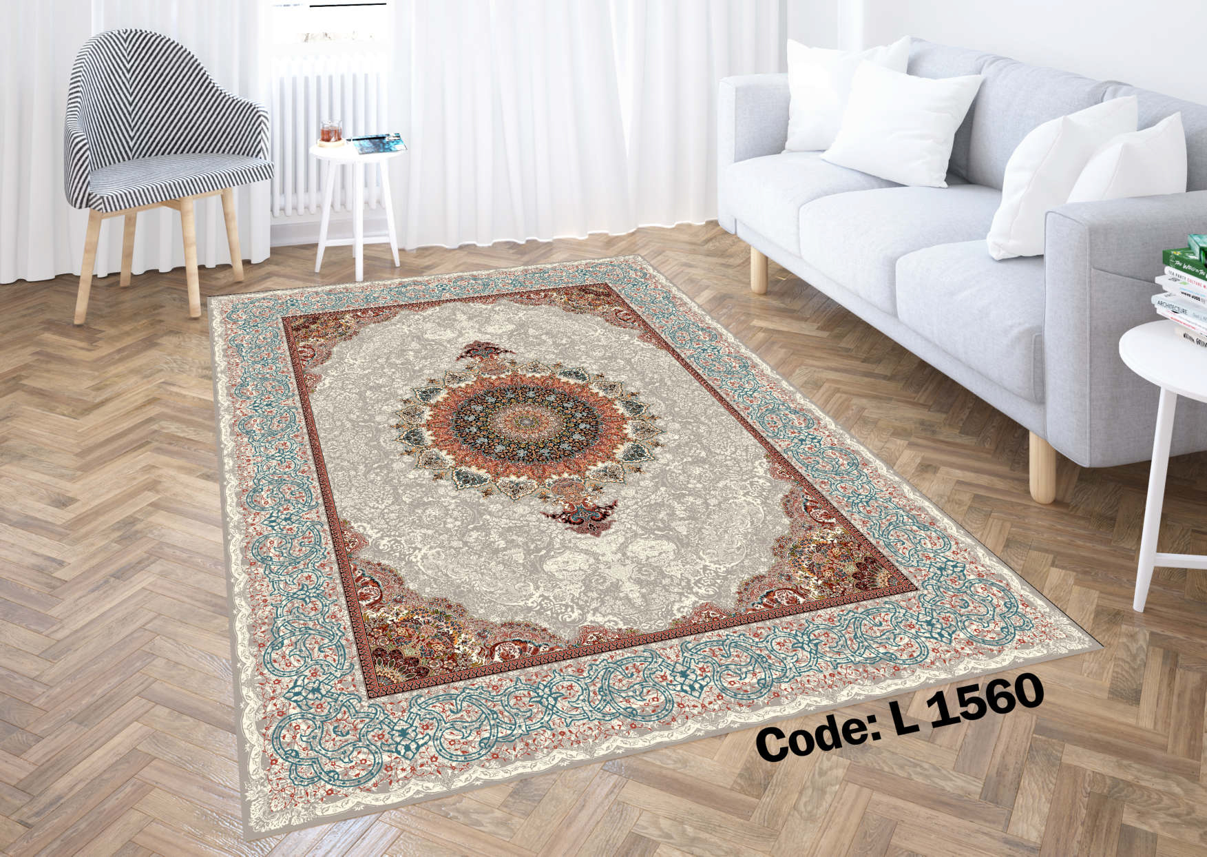 روفرشی کشدار (کاور فرش) و فرشینه و پادری کالای خواب متین کد L 1560