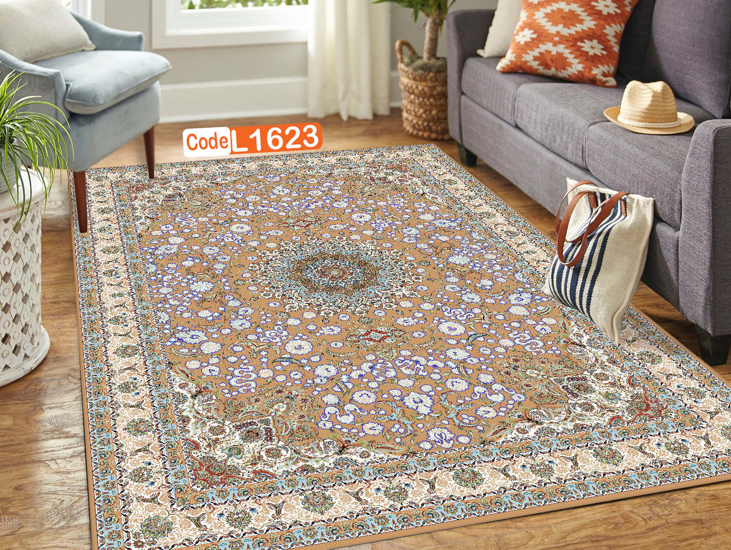 روفرشی کشدار (کاور فرش) و فرشینه و پادری کالای خواب متین کد L 1623