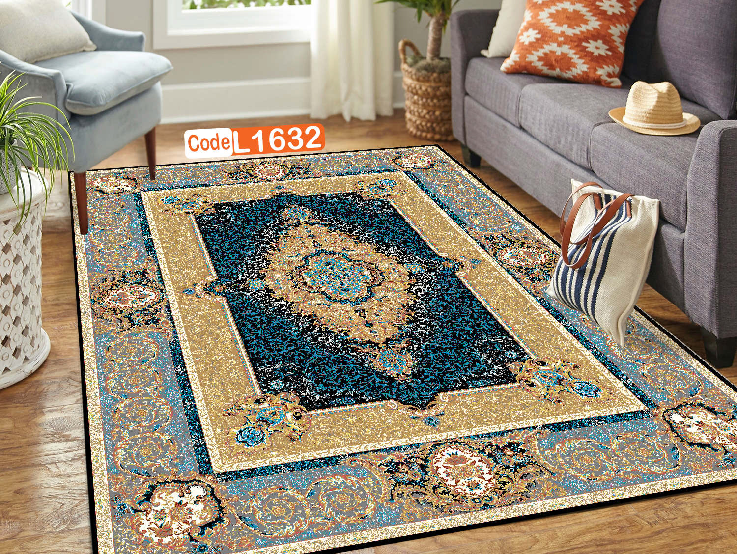 روفرشی کشدار (کاور فرش) و فرشینه و پادری کالای خواب متین کد L 1632