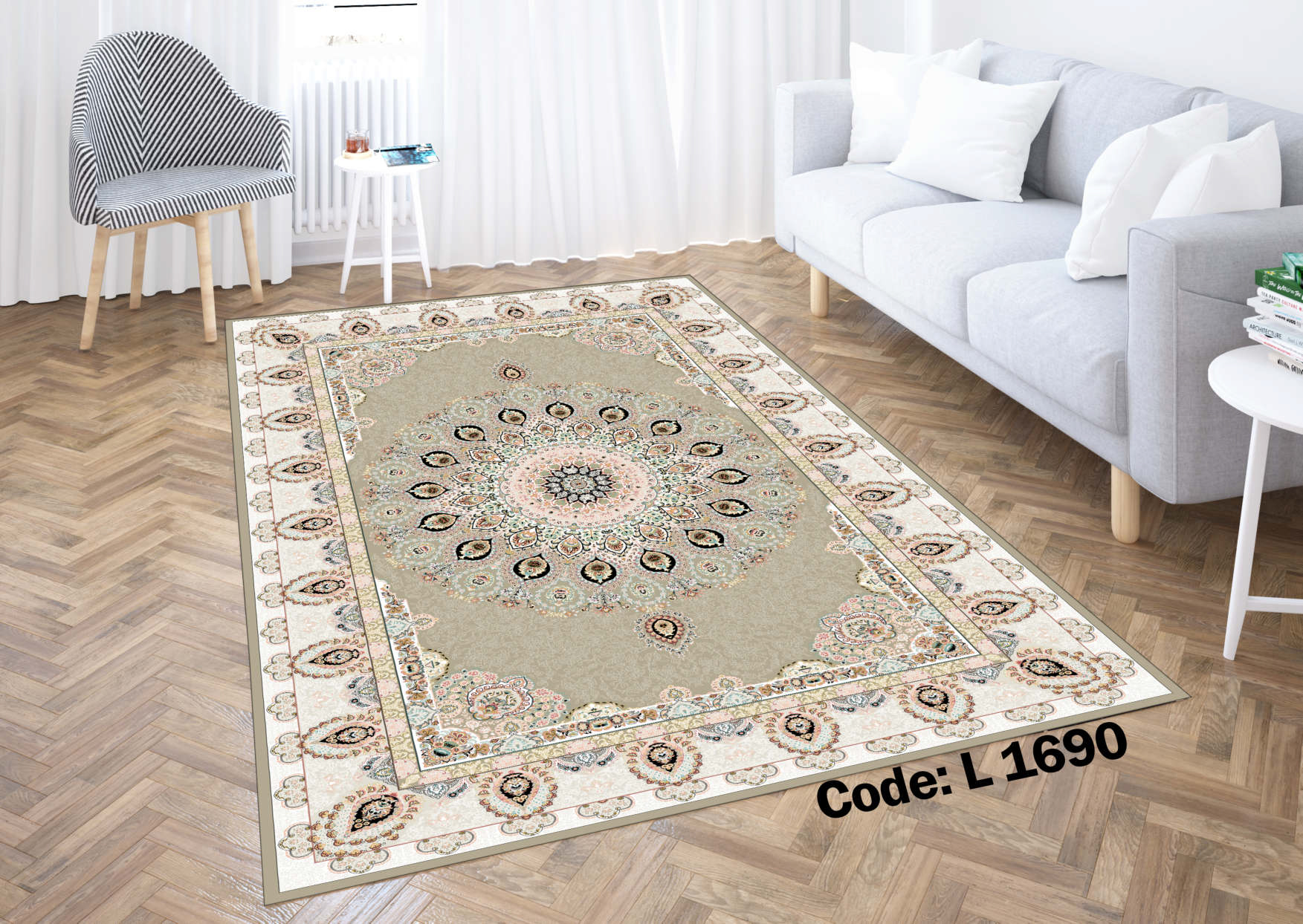 روفرشی کشدار (کاور فرش) و فرشینه و پادری کالای خواب متین کد L 1690