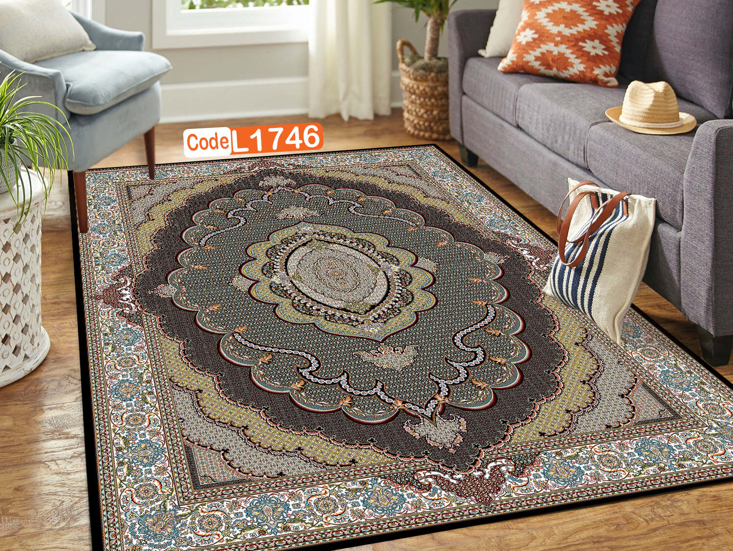 روفرشی کشدار (کاور فرش) و فرشینه و پادری کالای خواب متین کد L 1746