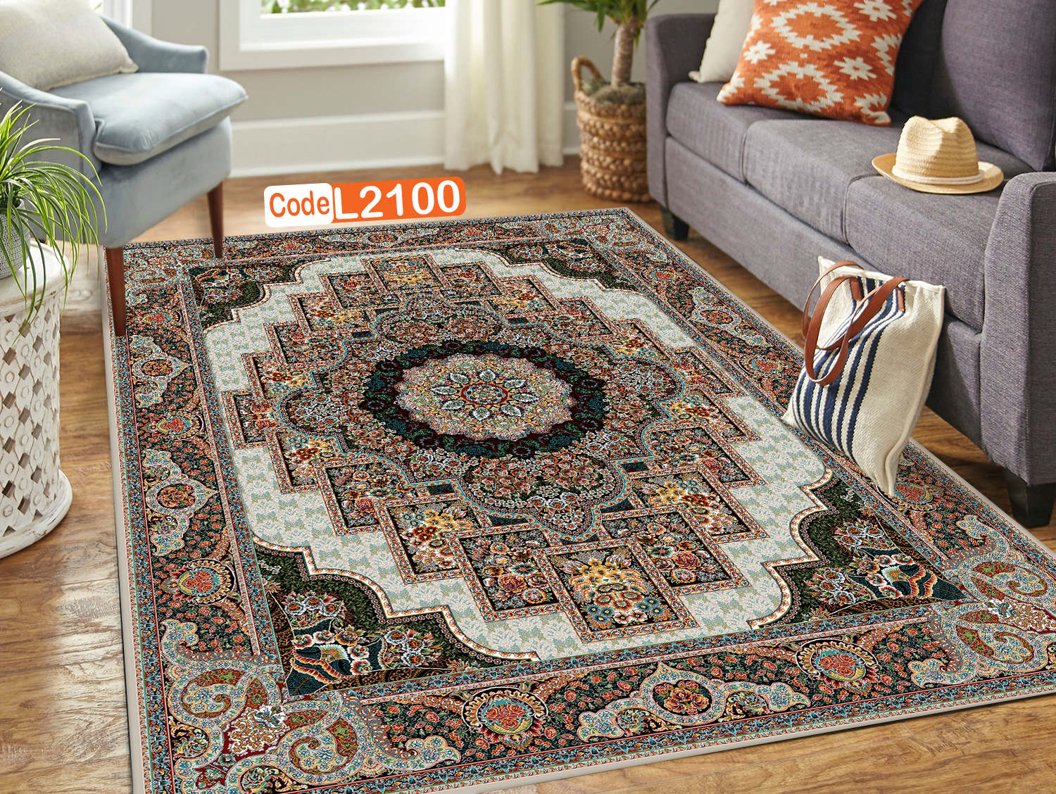 روفرشی کشدار (کاور فرش) و فرشینه و پادری کالای خواب متین کد L 2100