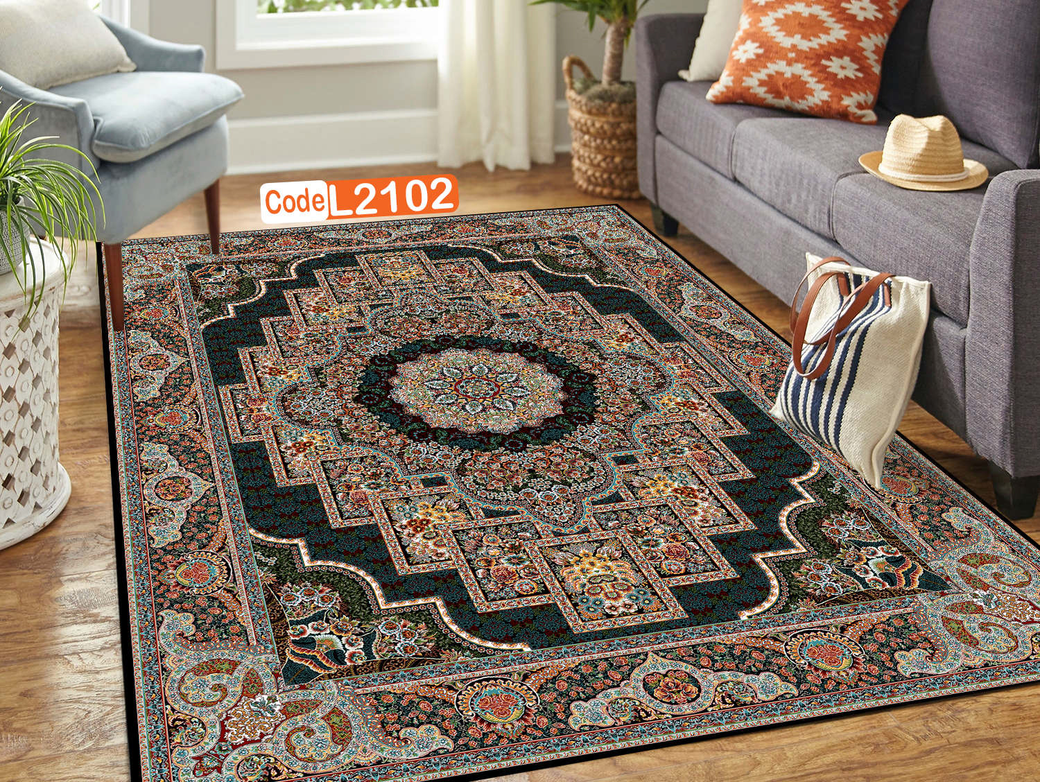 روفرشی کشدار (کاور فرش) و فرشینه و پادری کالای خواب متین کد L 2102