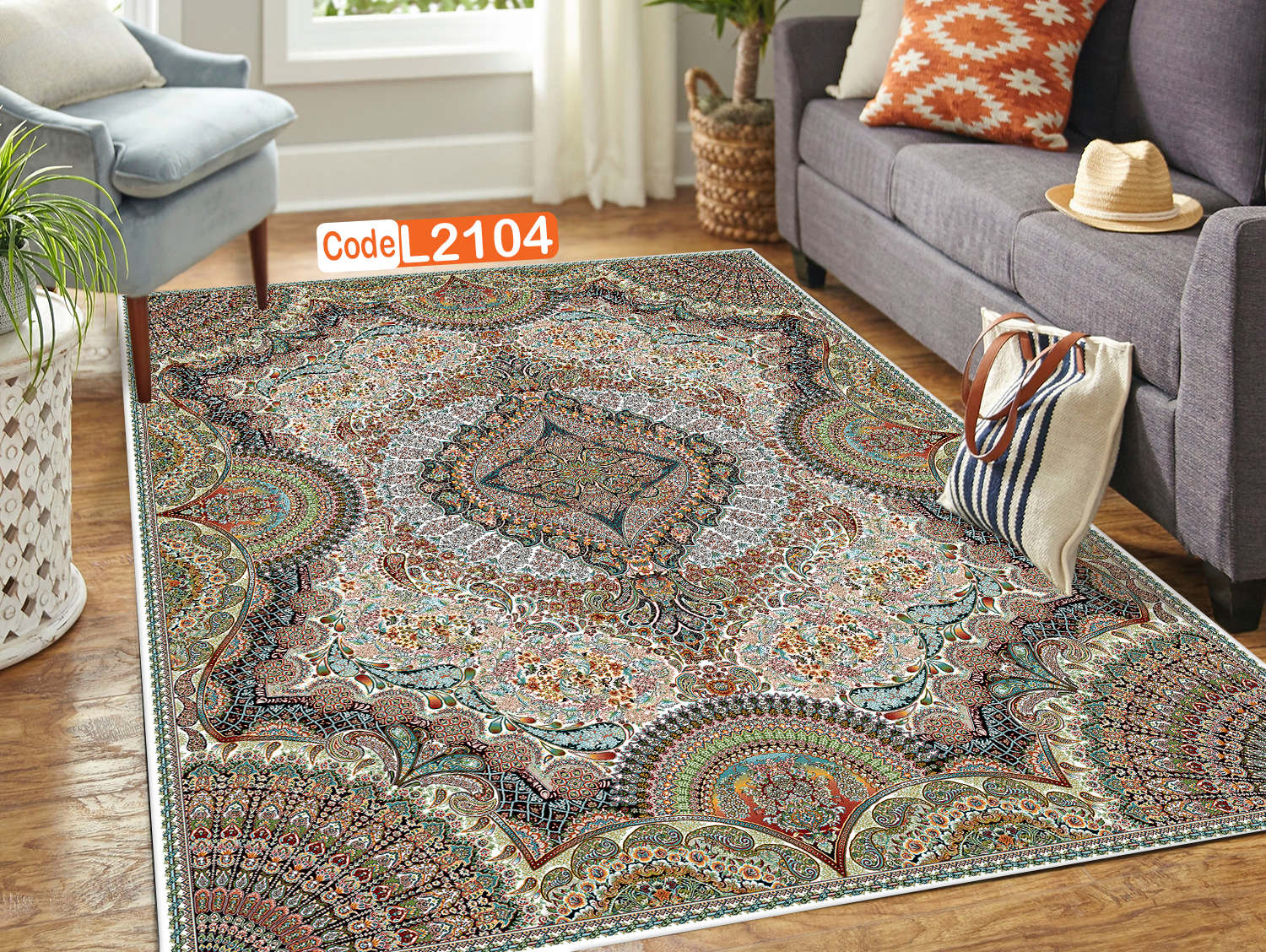 روفرشی کشدار (کاور فرش) و فرشینه و پادری کالای خواب متین کد L 2104