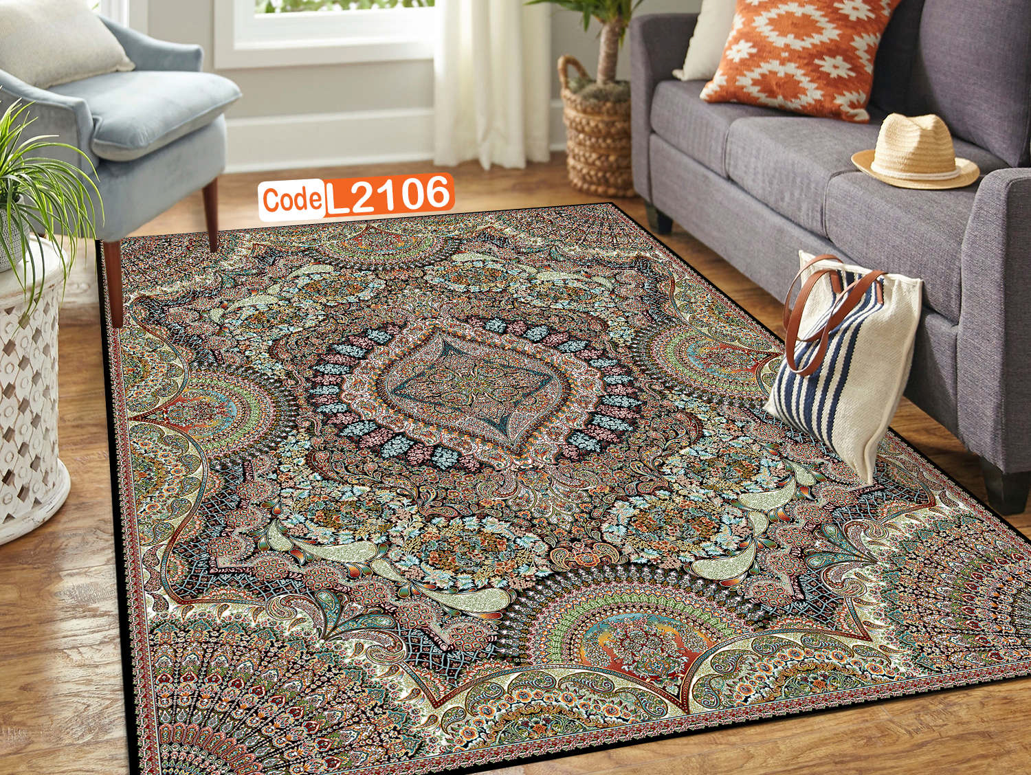 روفرشی کشدار (کاور فرش) و فرشینه و پادری کالای خواب متین کد L 2106