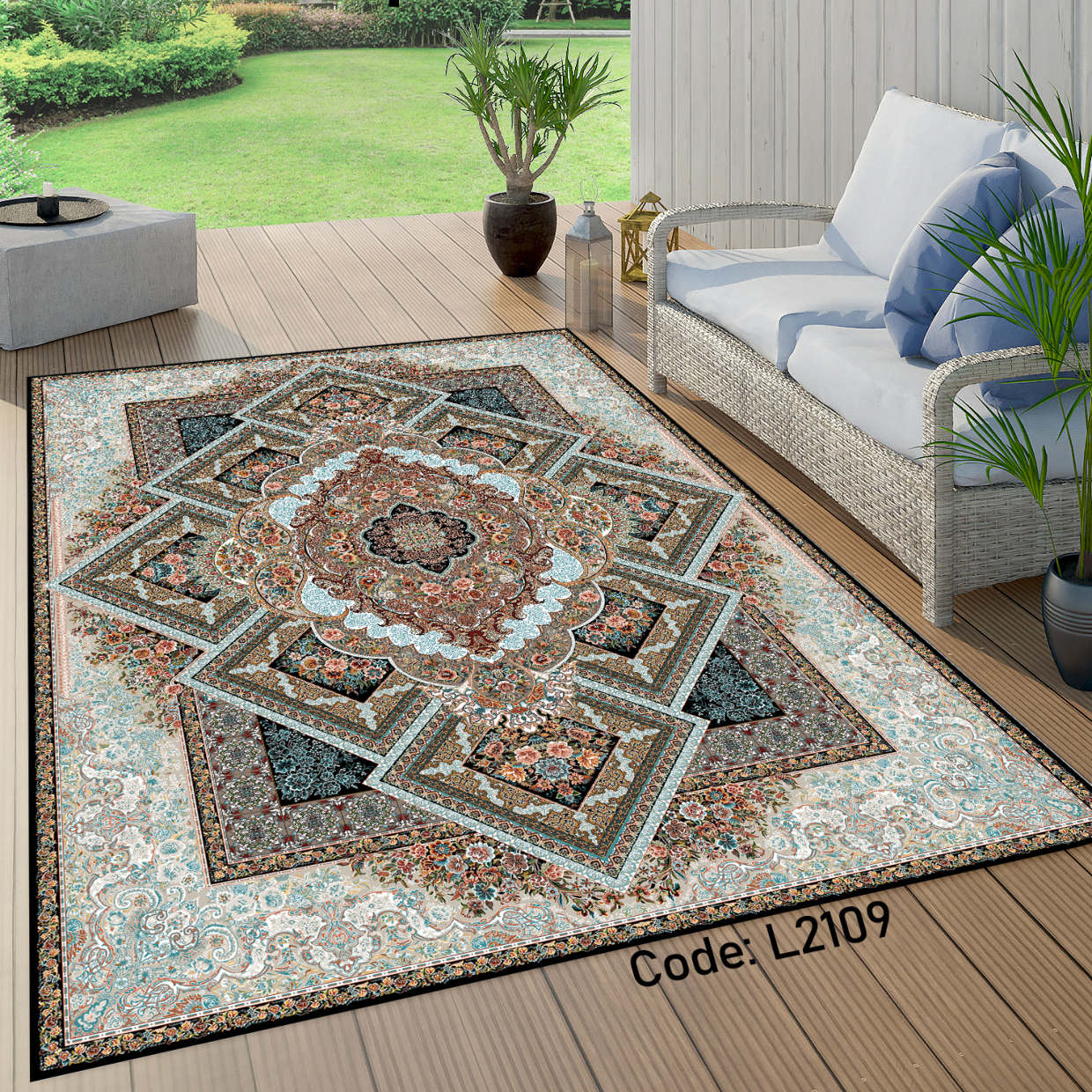 روفرشی کشدار (کاور فرش) و فرشینه و پادری کالای خواب متین کد L 2109
