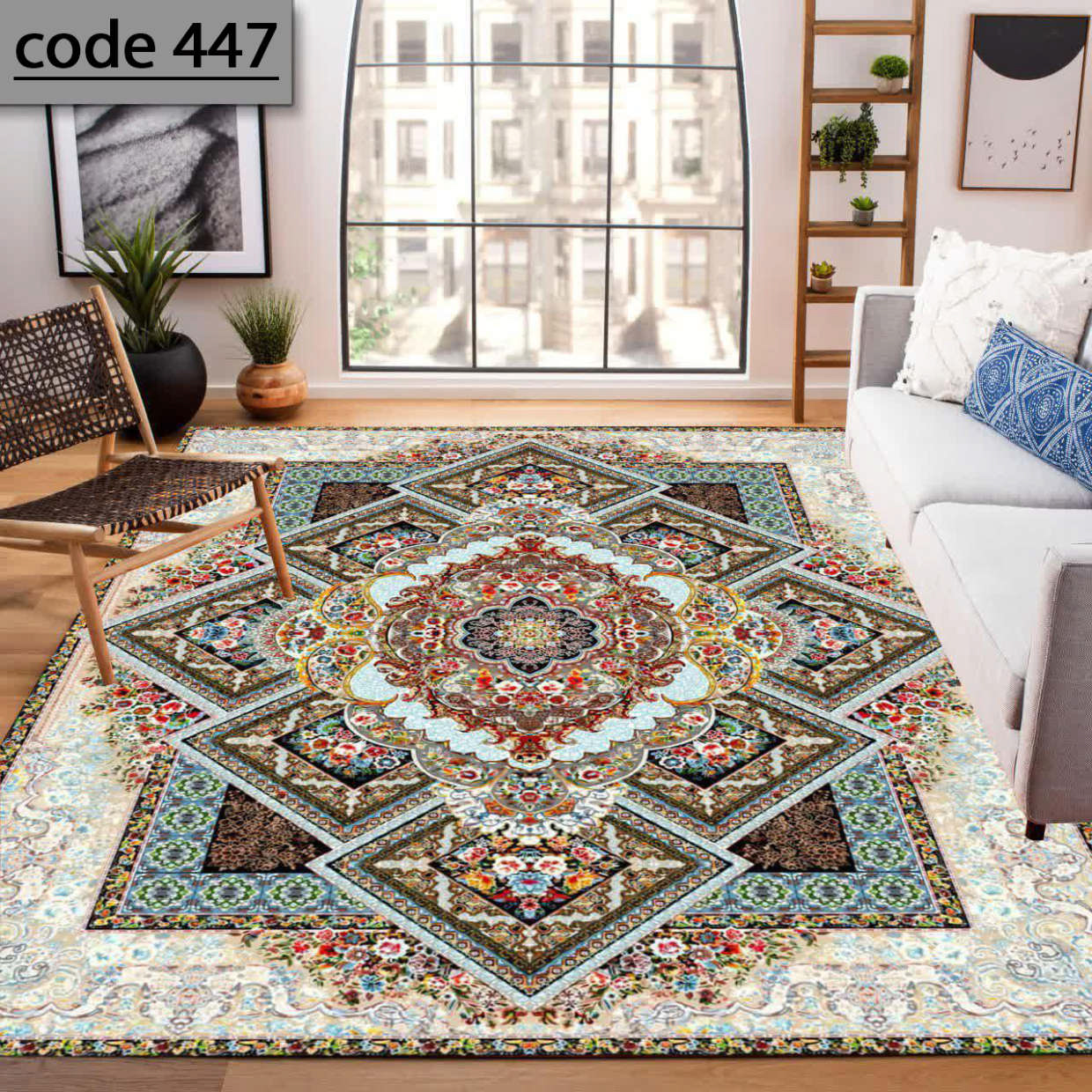روفرشی کشدار (کاور فرش) و فرشینه و پادری کالای خواب متین کد 447