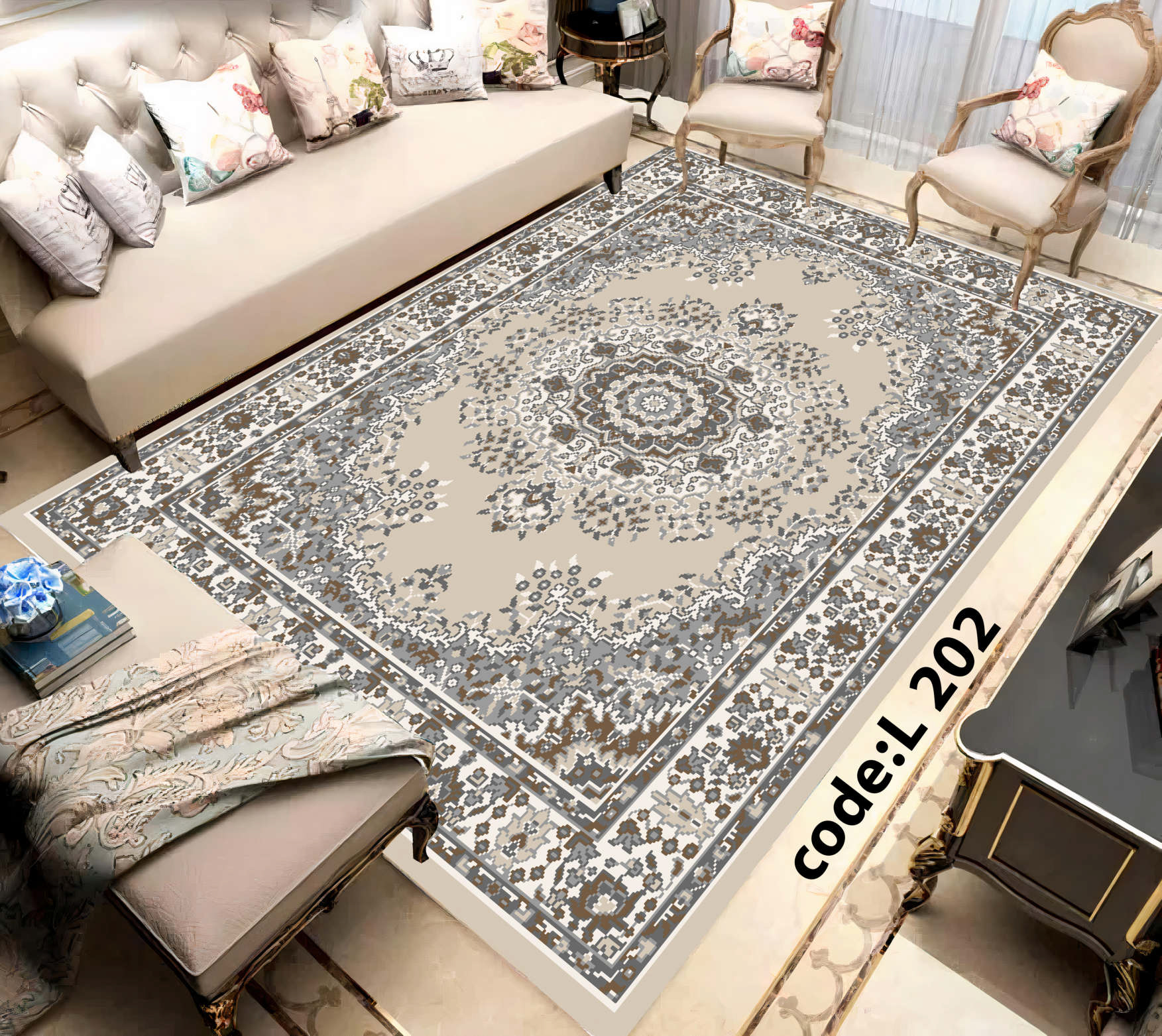 روفرشی کشدار (کاور فرش) و فرشینه و پادری کالای خواب متین کد L 202
