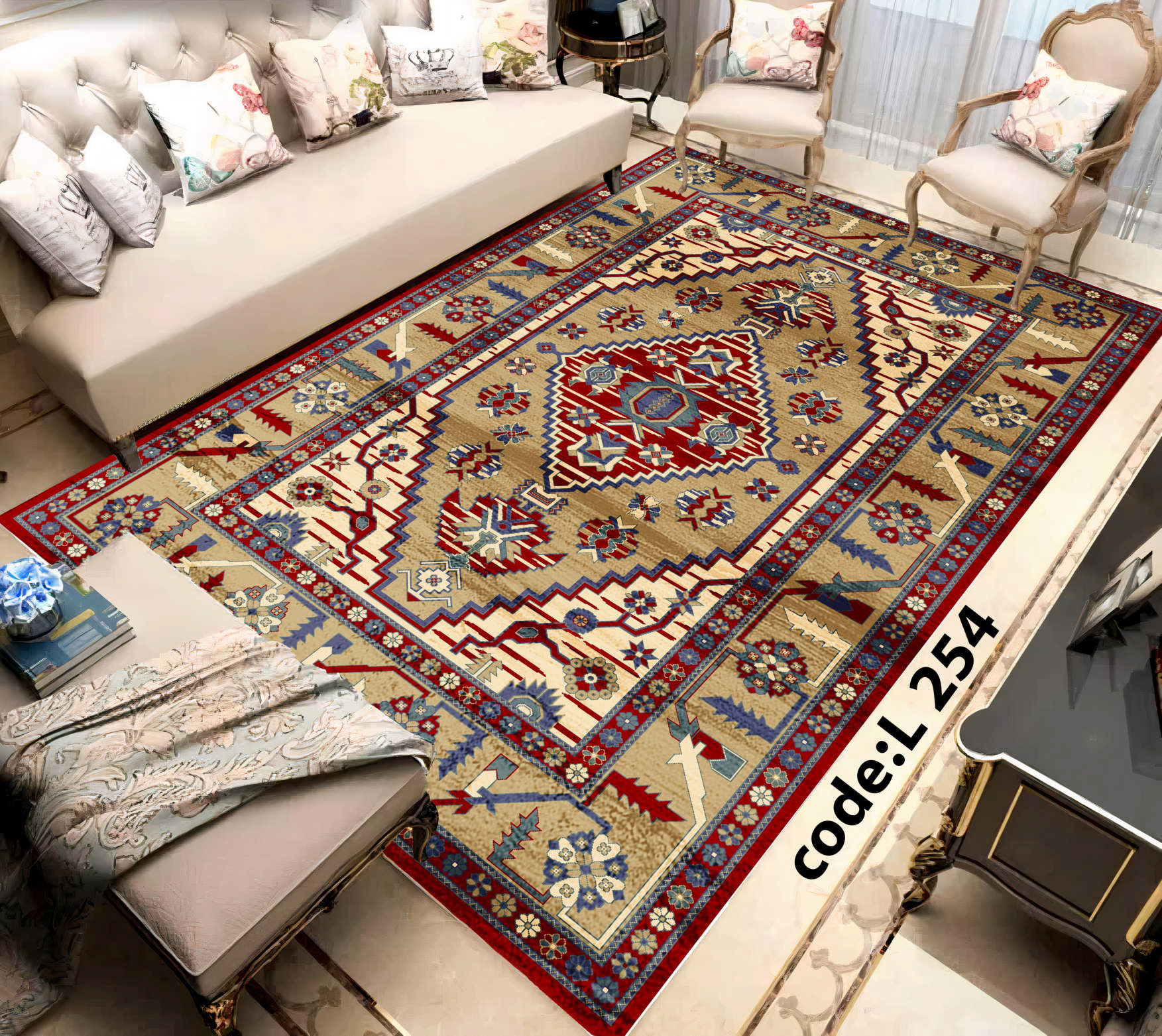 روفرشی کشدار (کاور فرش) و فرشینه و پادری کالای خواب متین کد L 254
