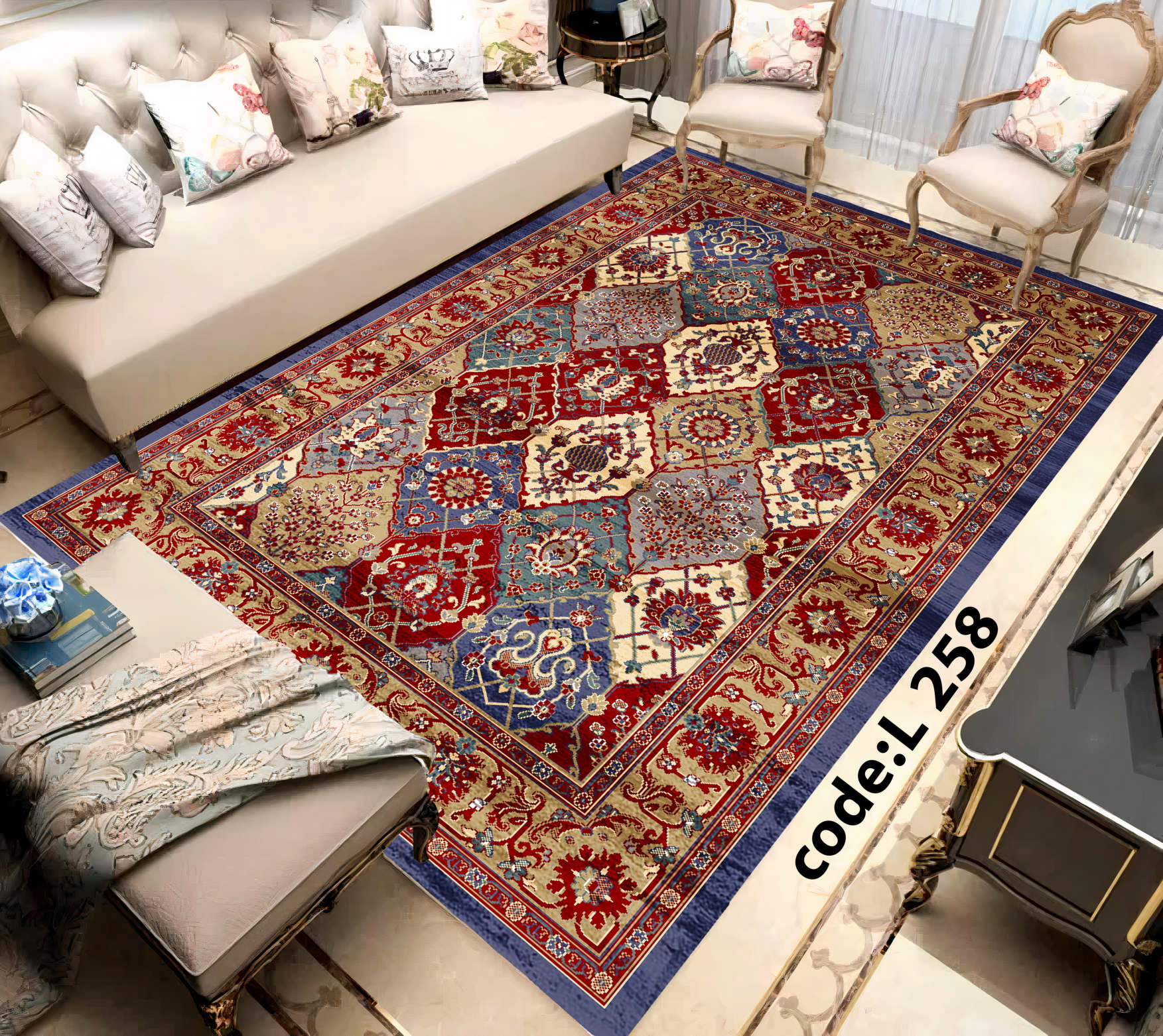 روفرشی کشدار (کاور فرش) و فرشینه و پادری کالای خواب متین کد L 258
