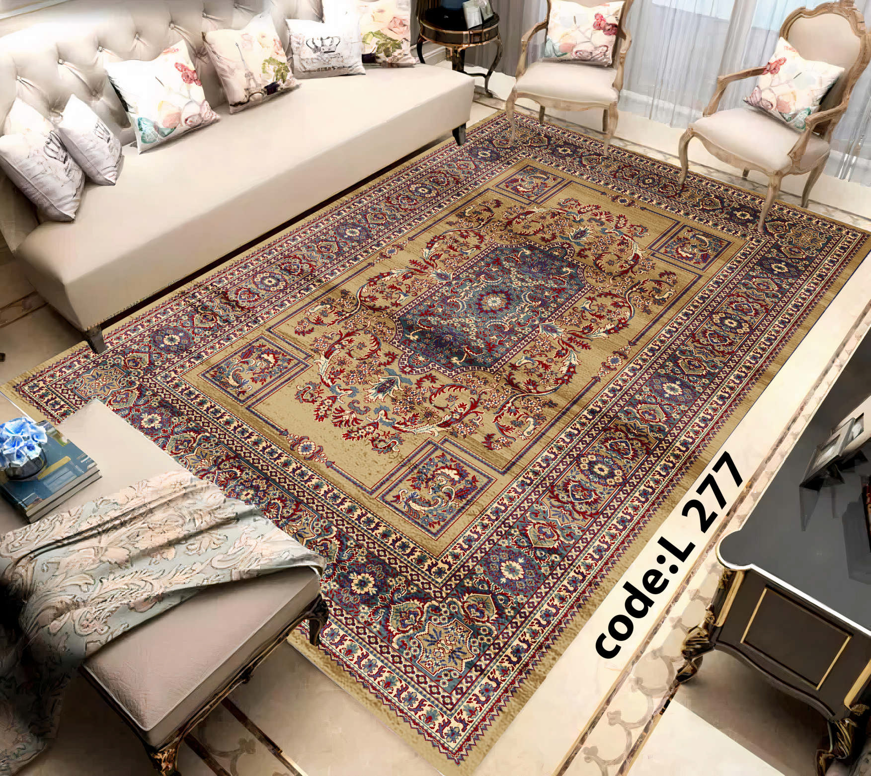 روفرشی کشدار (کاور فرش) و فرشینه و پادری کالای خواب متین کد L 277
