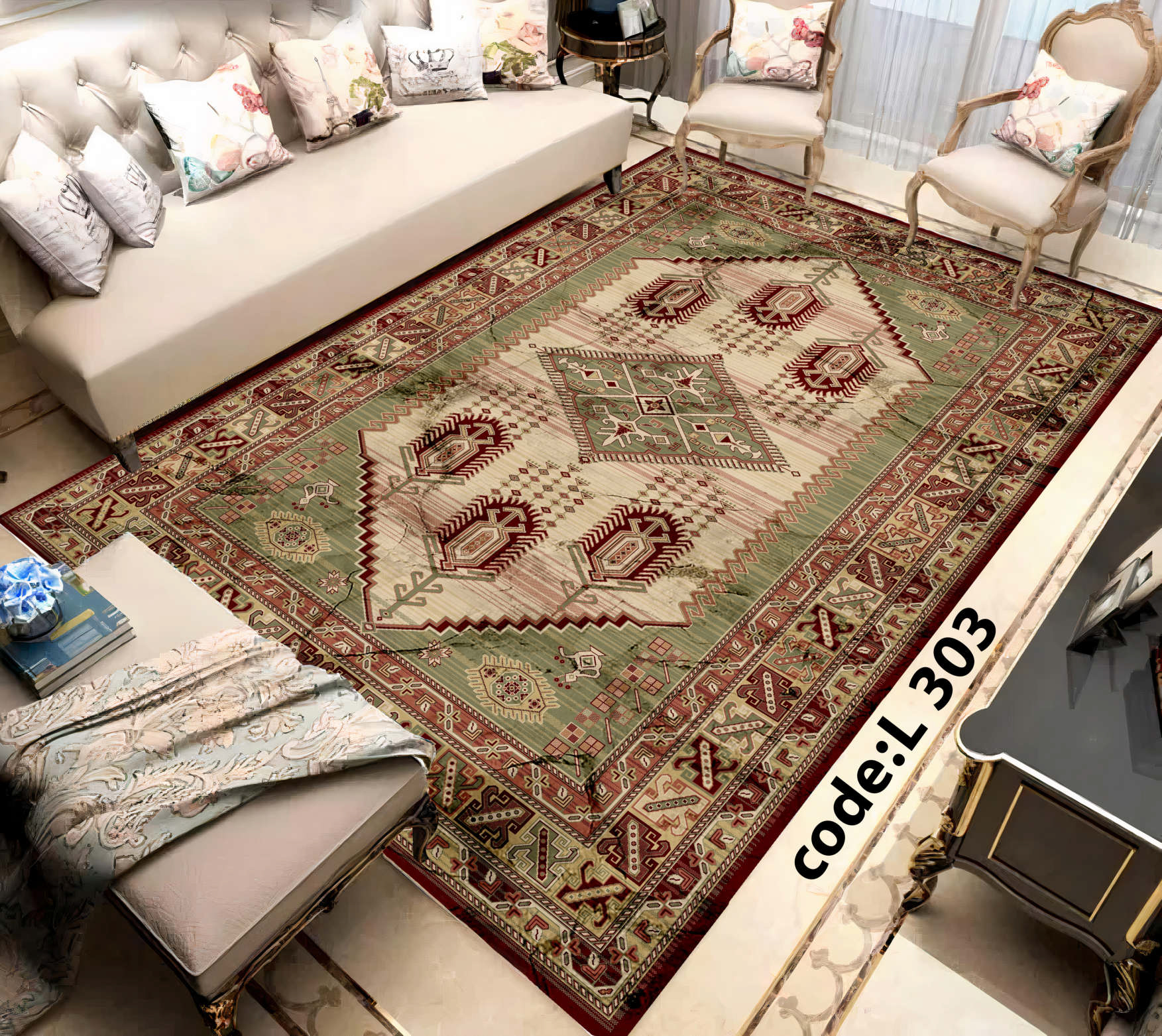 روفرشی کشدار (کاور فرش) و فرشینه و پادری کالای خواب متین کد L 303