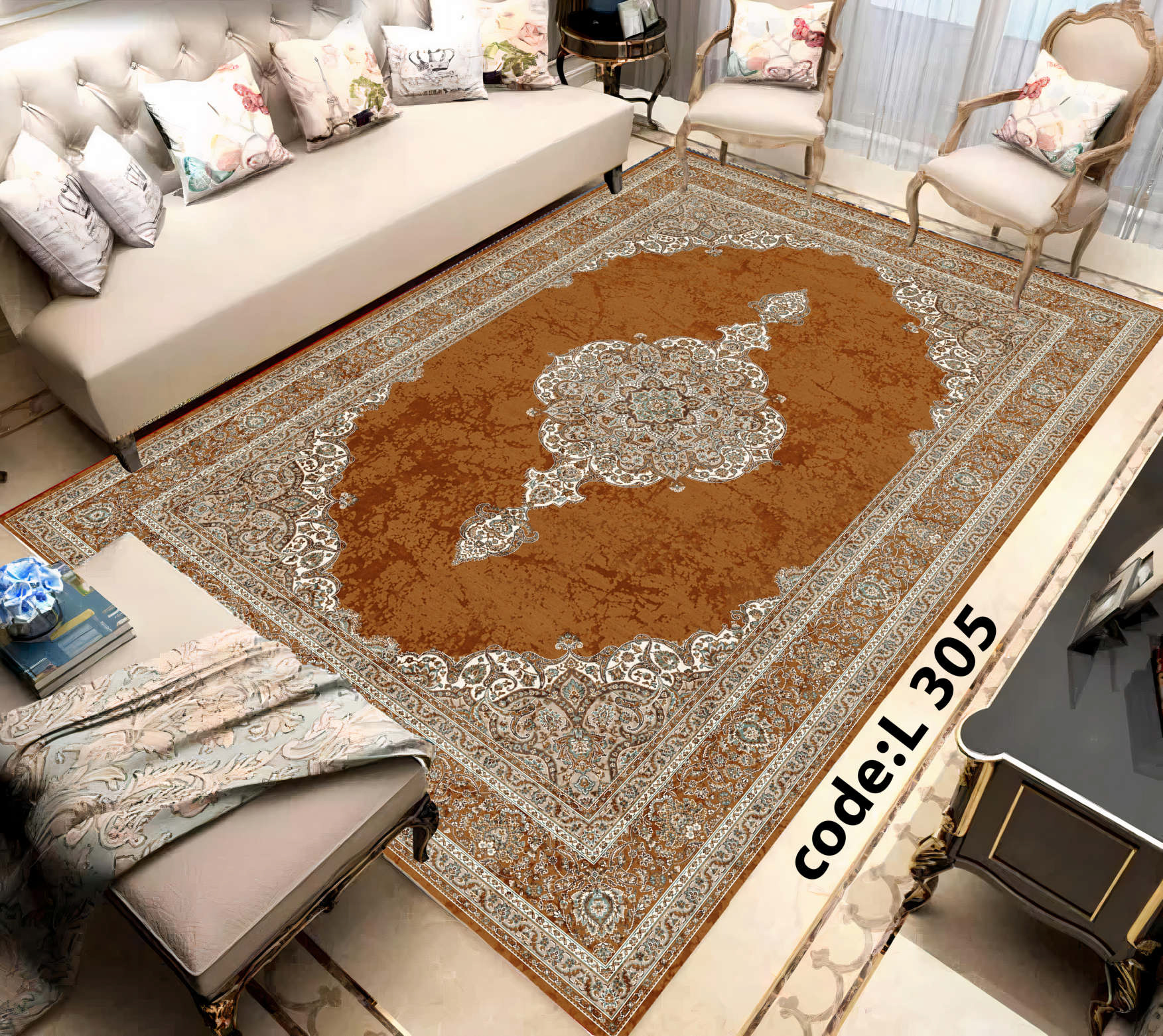 روفرشی کشدار (کاور فرش) و فرشینه و پادری کالای خواب متین کد L 305
