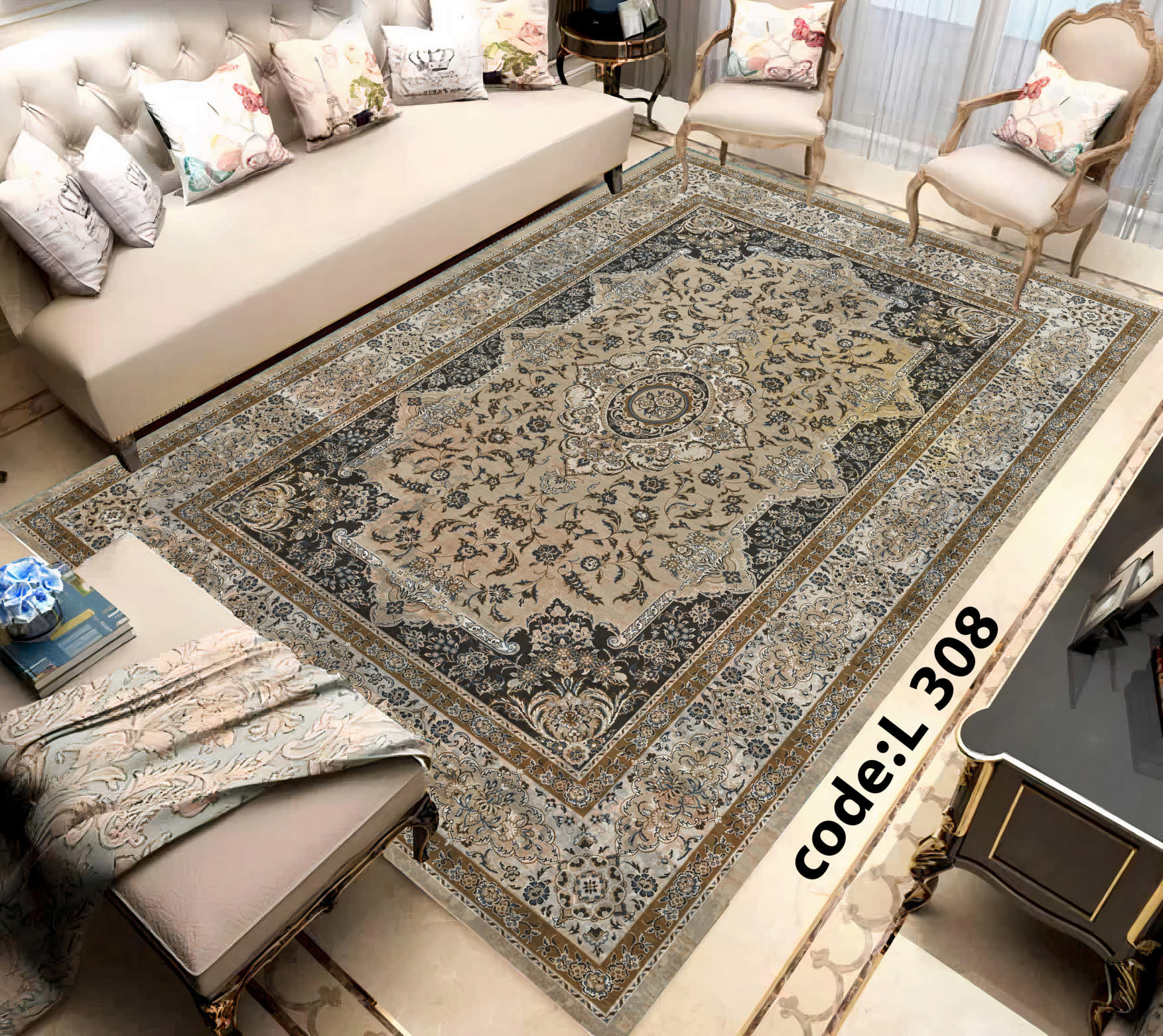 روفرشی کشدار (کاور فرش) و فرشینه و پادری کالای خواب متین کد L 308