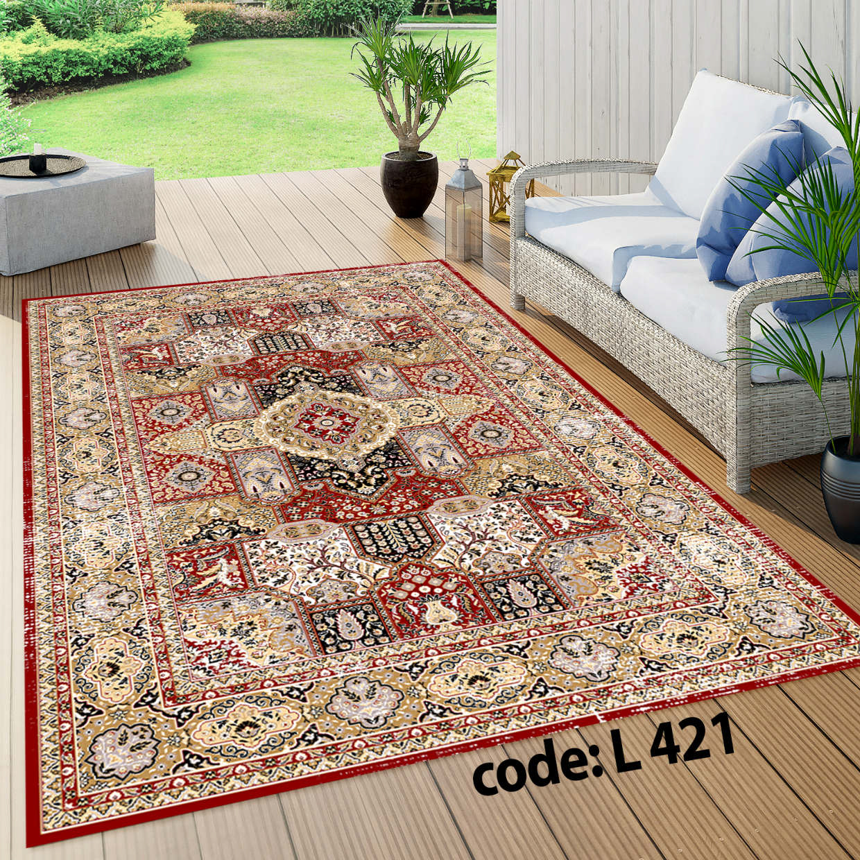 روفرشی کشدار (کاور فرش) و فرشینه و پادری کالای خواب متین کد L 421