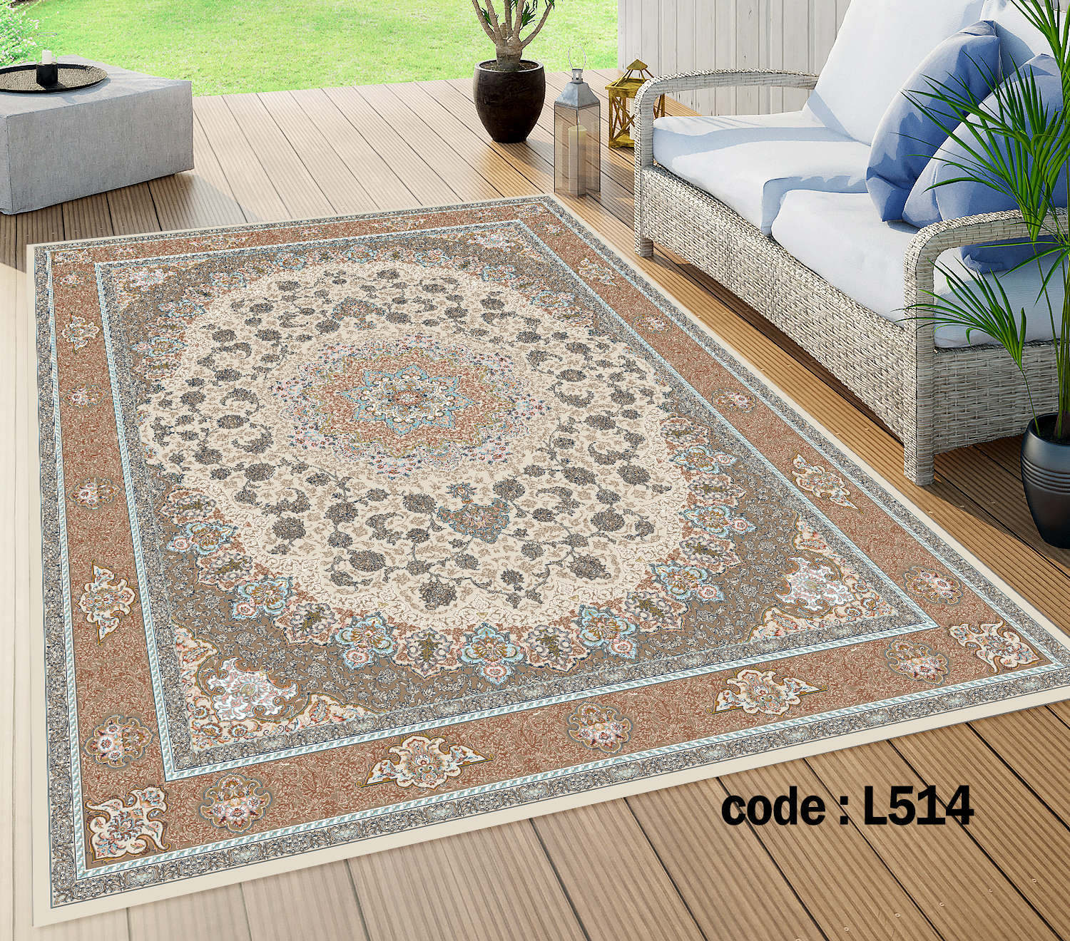 روفرشی کشدار (کاور فرش) و فرشینه و پادری کالای خواب متین کد L 514