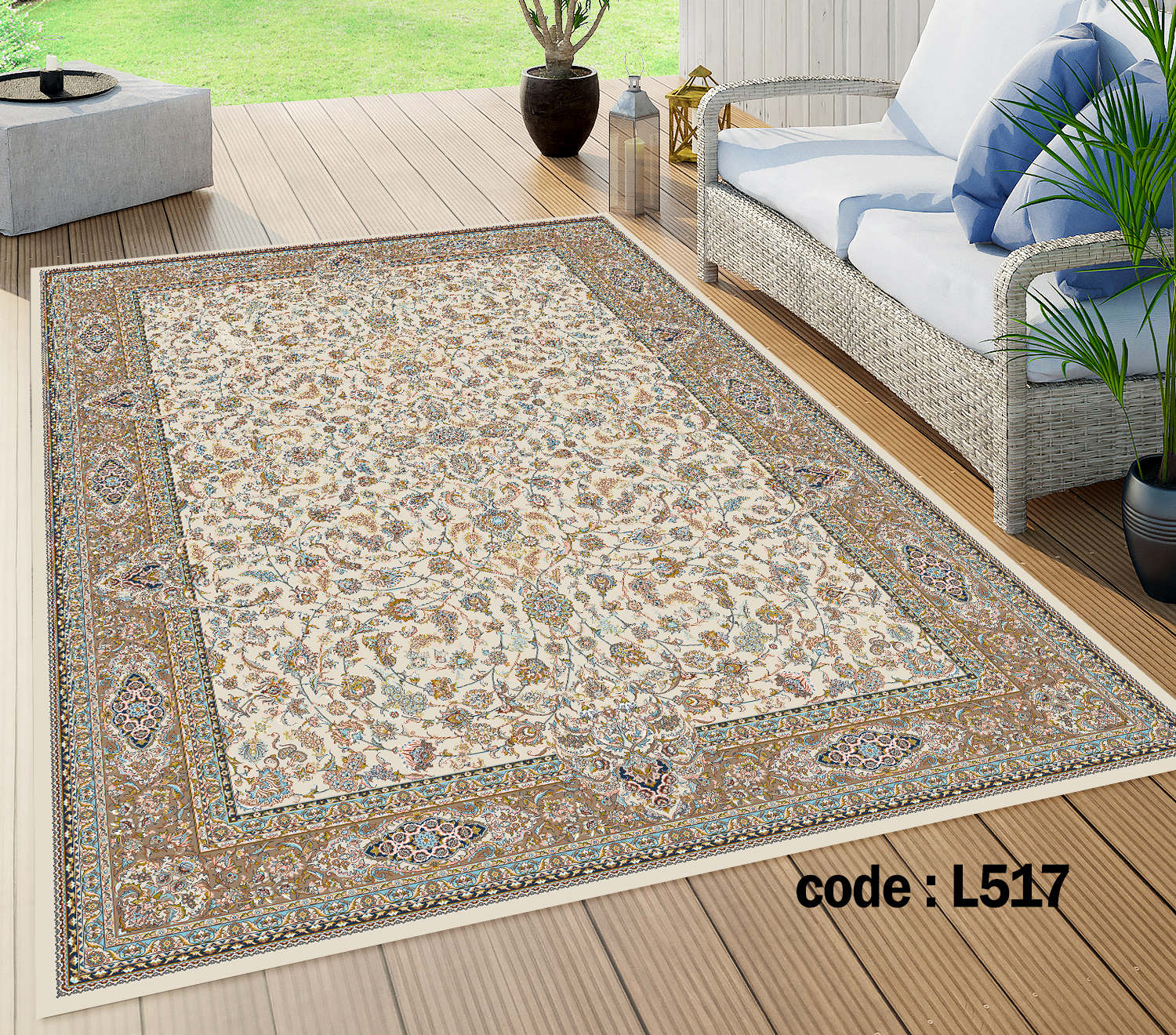 روفرشی کشدار (کاور فرش) و فرشینه و پادری کالای خواب متین کد L 517