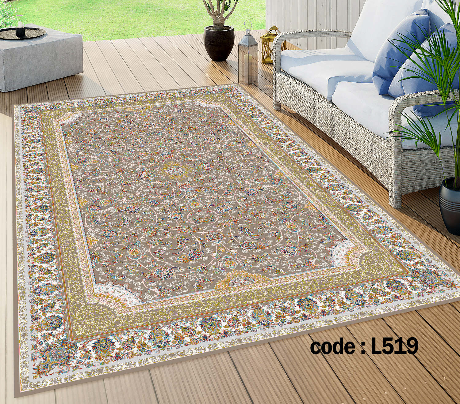 روفرشی کشدار (کاور فرش) و فرشینه و پادری کالای خواب متین کد L 519