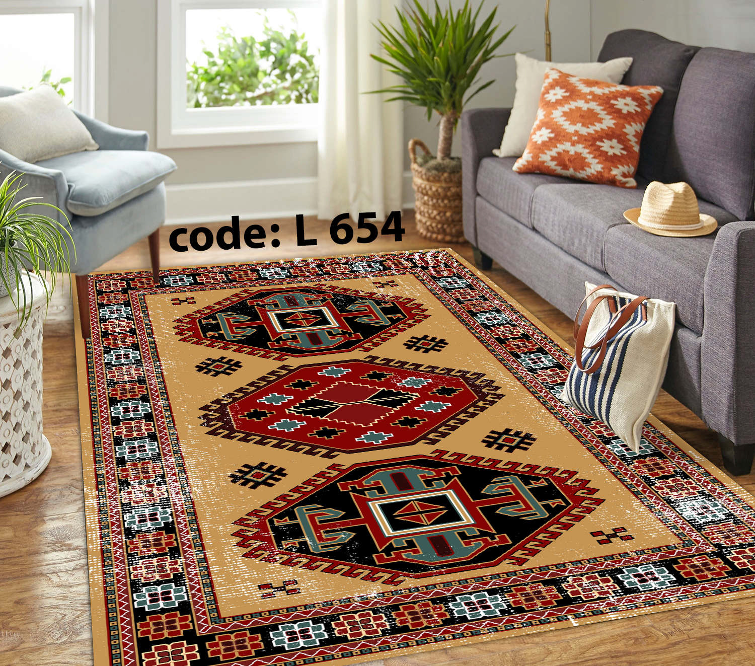 روفرشی کشدار (کاور فرش) و فرشینه و پادری کالای خواب متین کد L 654
