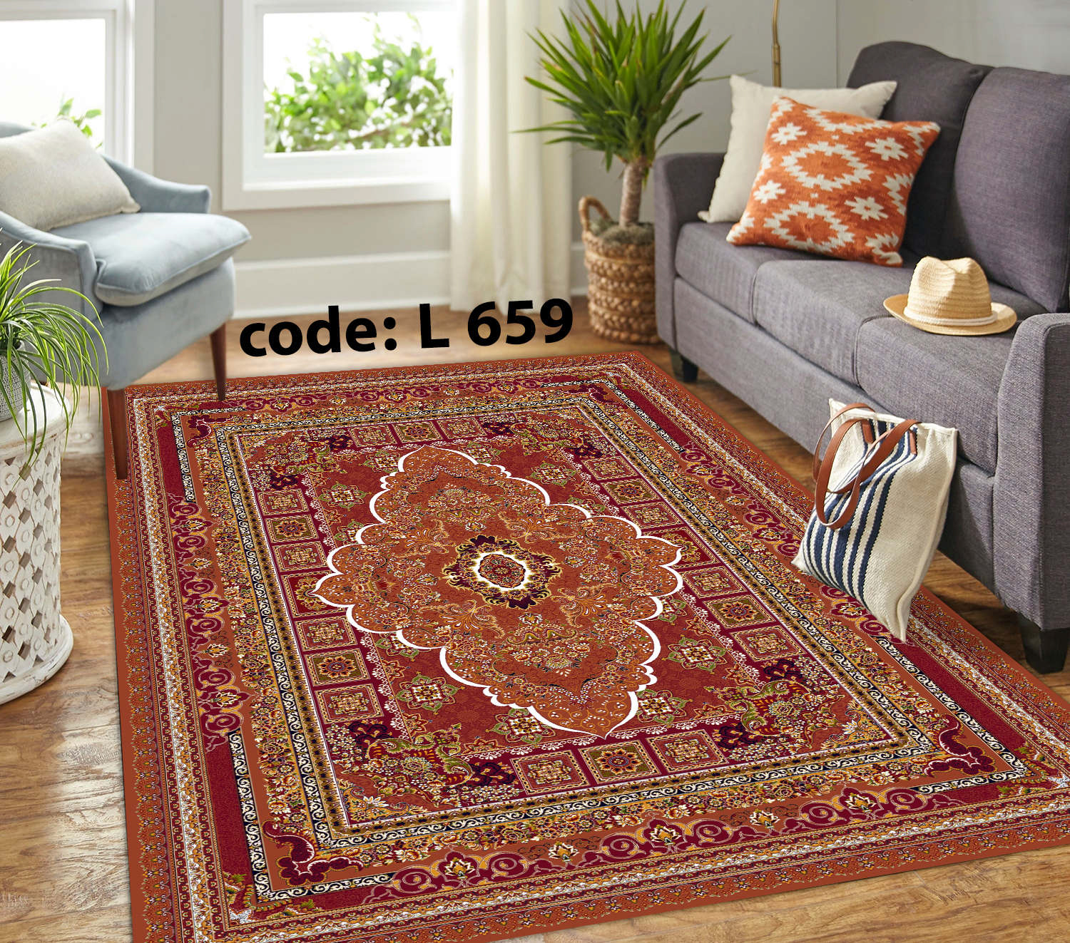 روفرشی کشدار (کاور فرش) و فرشینه و پادری کالای خواب متین کد L 659